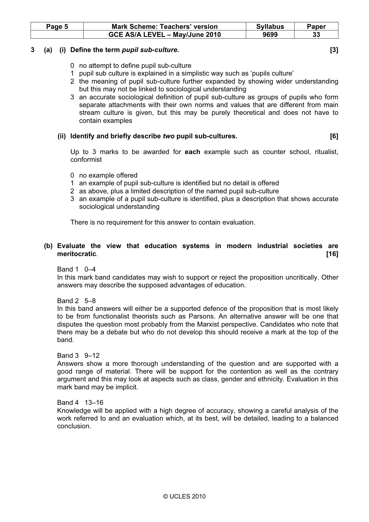 Mark scheme, page 5 of 14