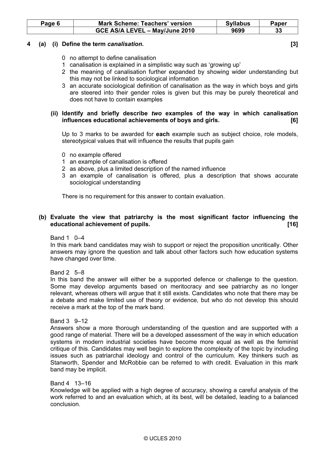 Mark scheme, page 6 of 14