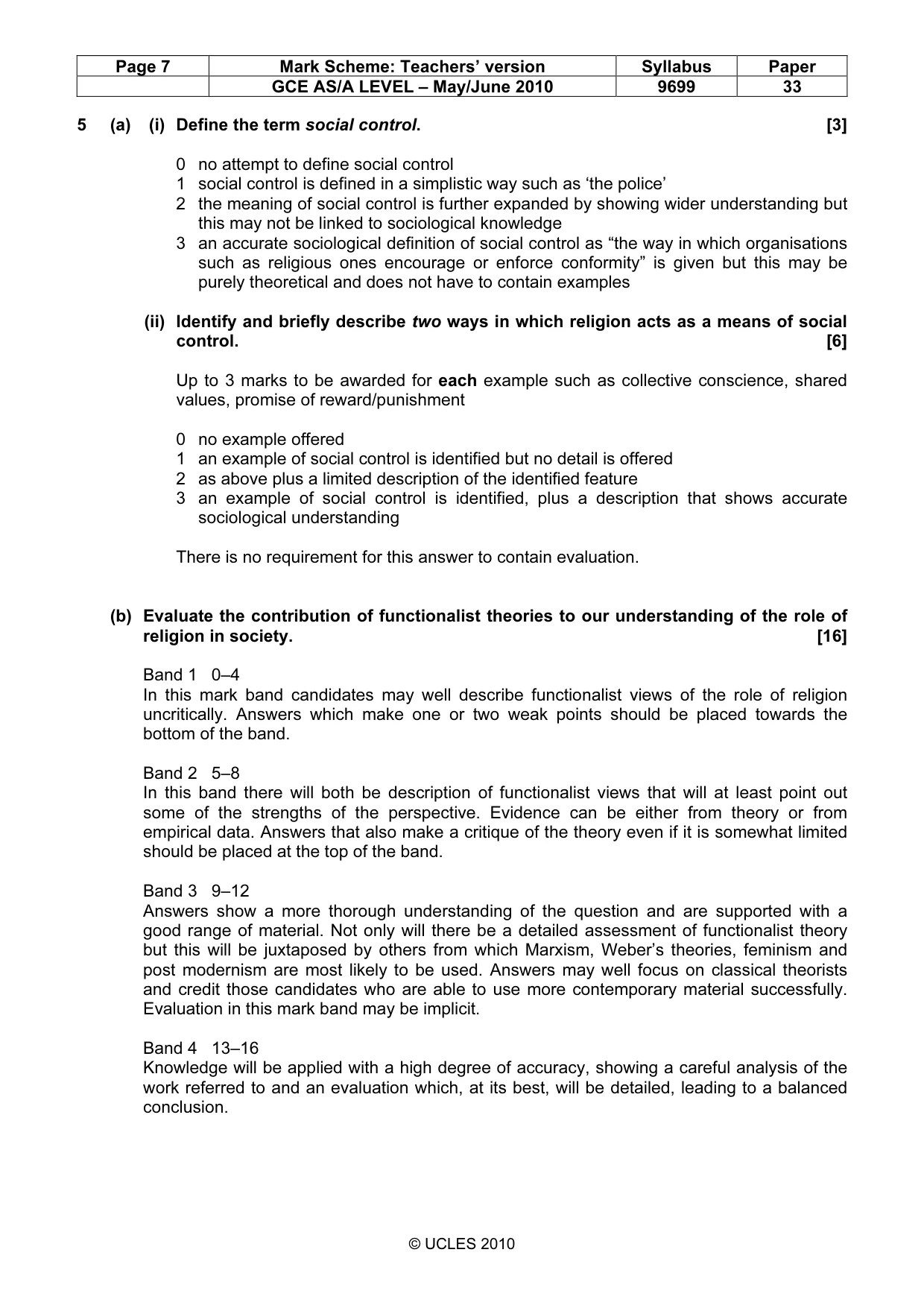 Mark scheme, page 7 of 14