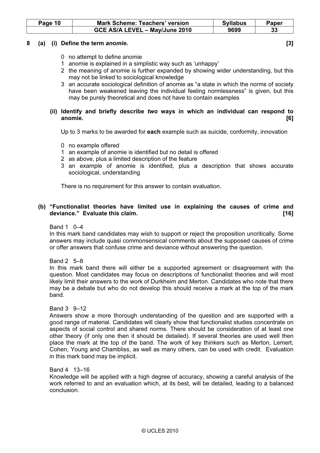 Mark scheme, page 10 of 14