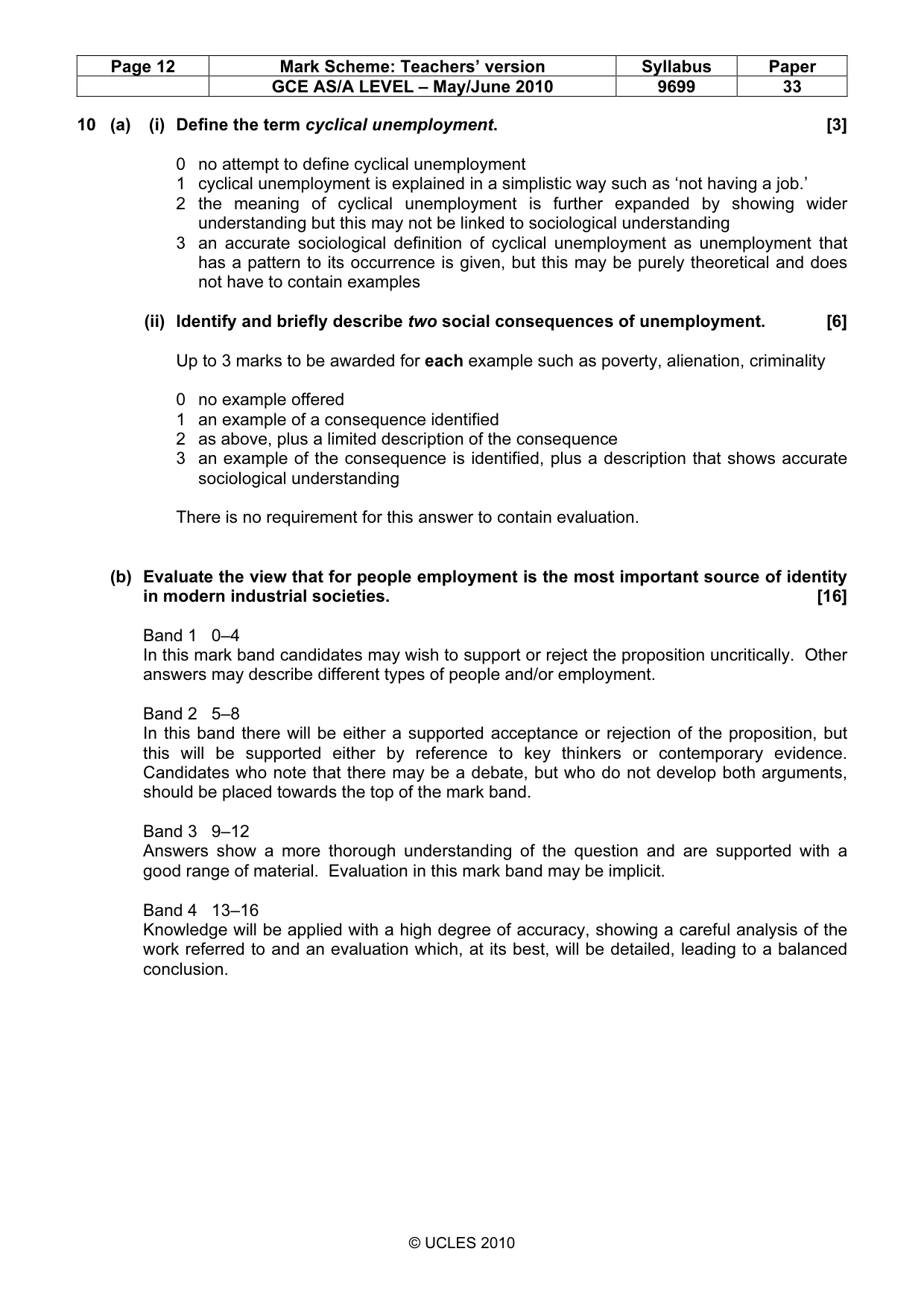 Mark scheme, page 12 of 14