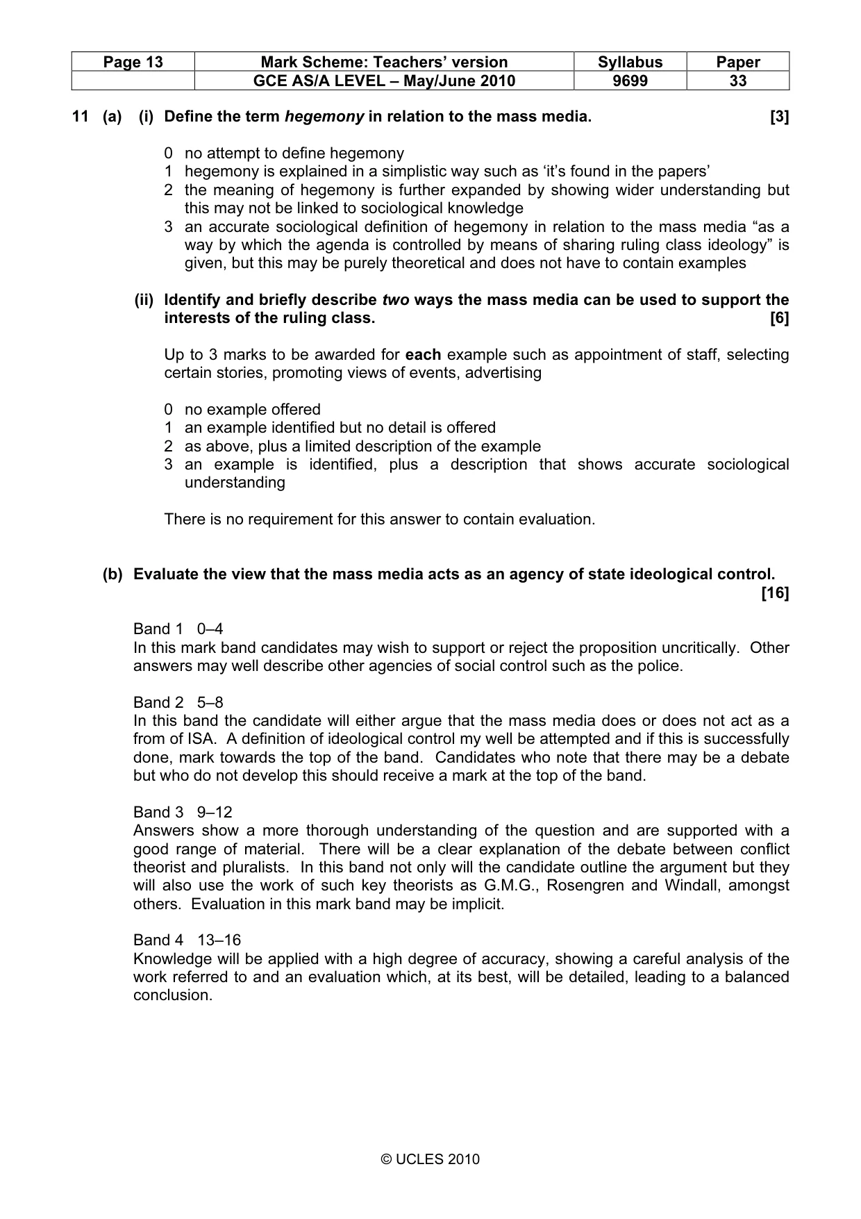 Mark scheme, page 13 of 14