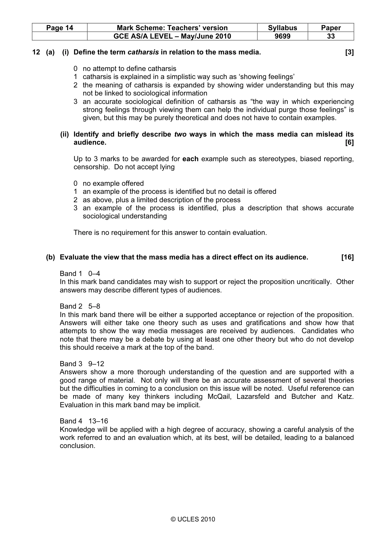 Mark scheme, page 14 of 14