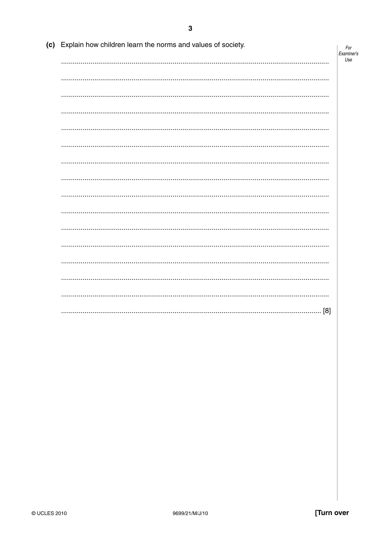 Cambridge A Level Sociology 9699 2010 May/June Paper 2 · Variant 1 question paper, page 3 of 12
