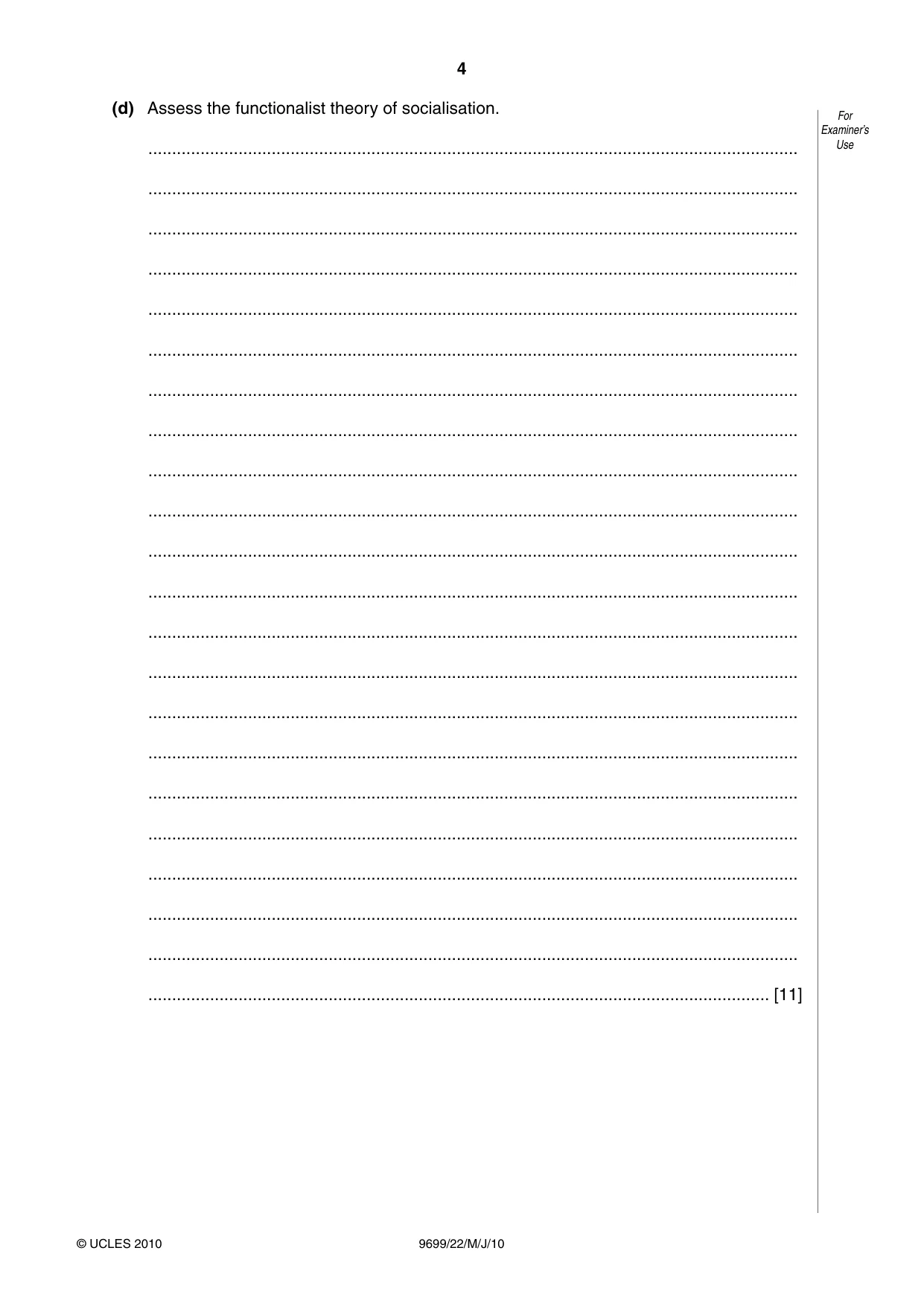 Cambridge A Level Sociology 9699 2010 May/June Paper 2 · Variant 2 question paper, page 4 of 12
