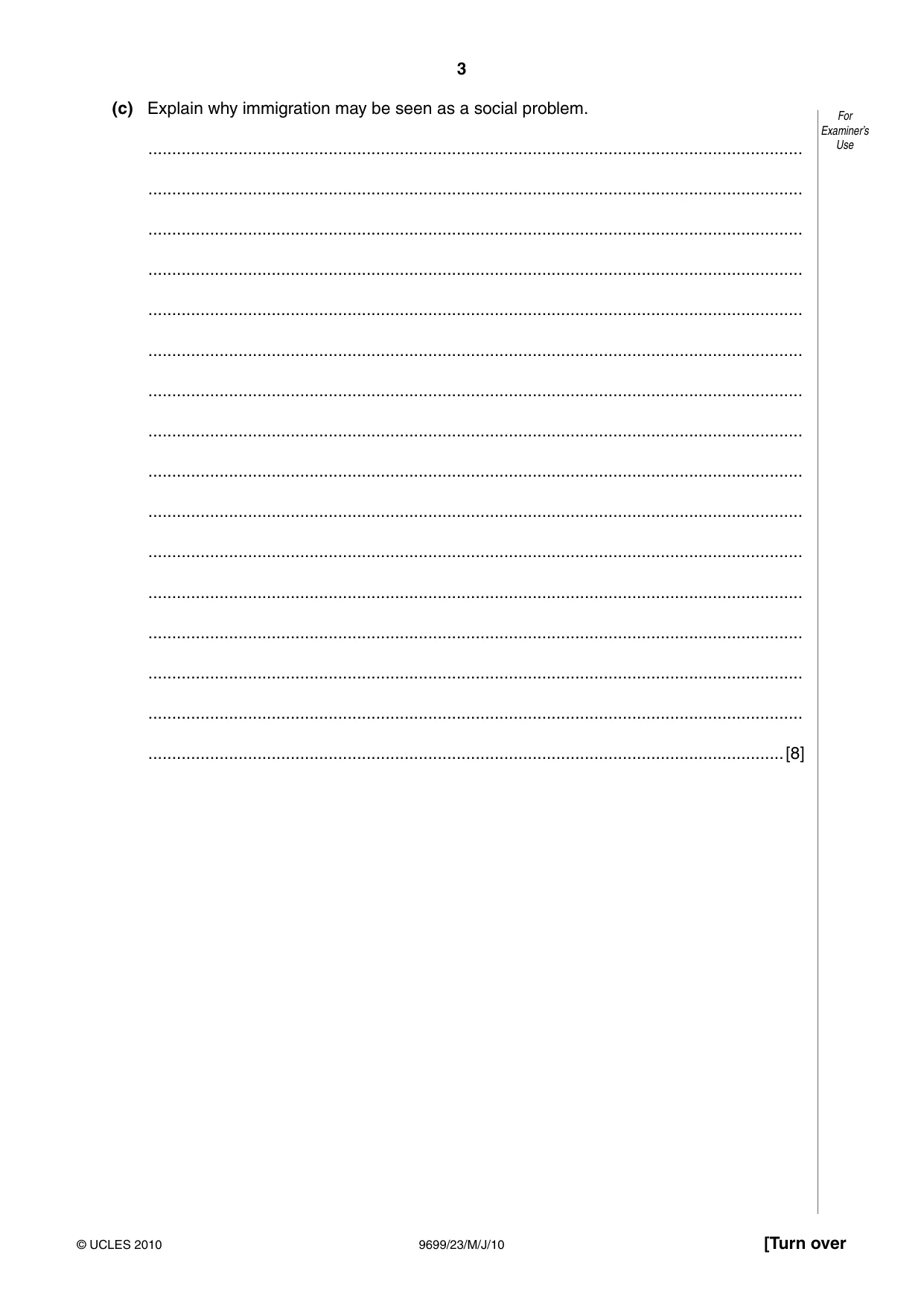 Cambridge A Level Sociology 9699 2010 May/June Paper 2 · Variant 3 question paper, page 3 of 12