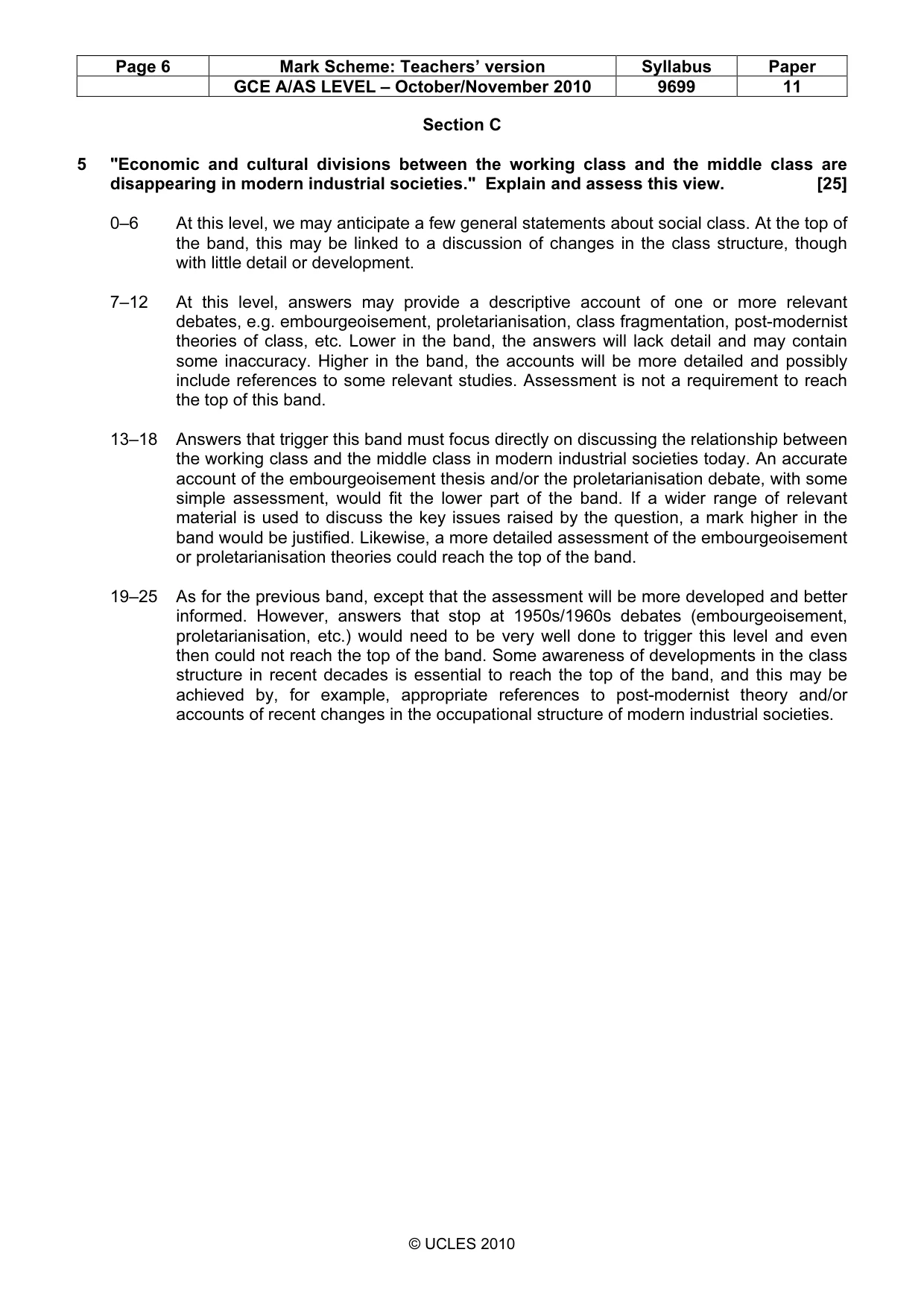 Mark scheme, page 6 of 7