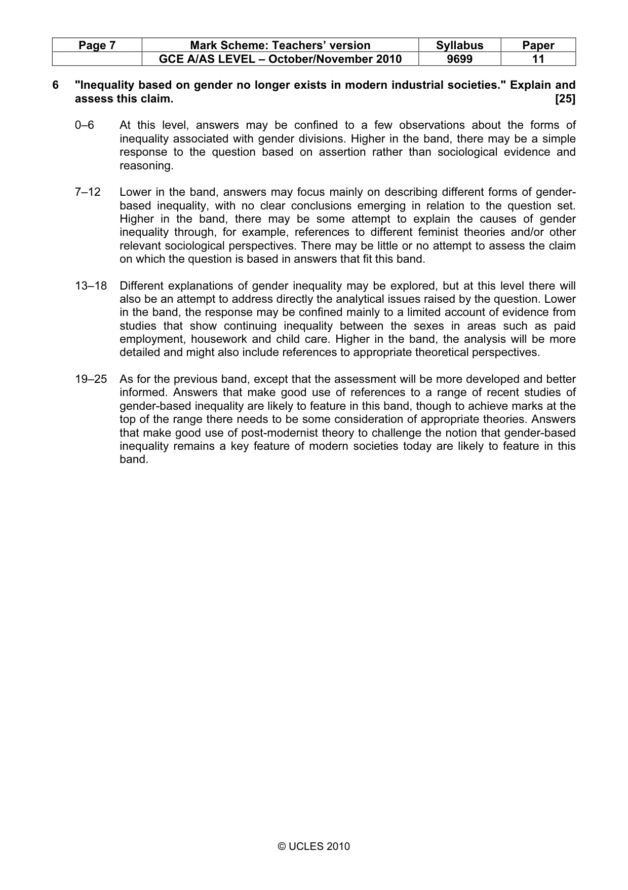 Mark scheme, page 7 of 7