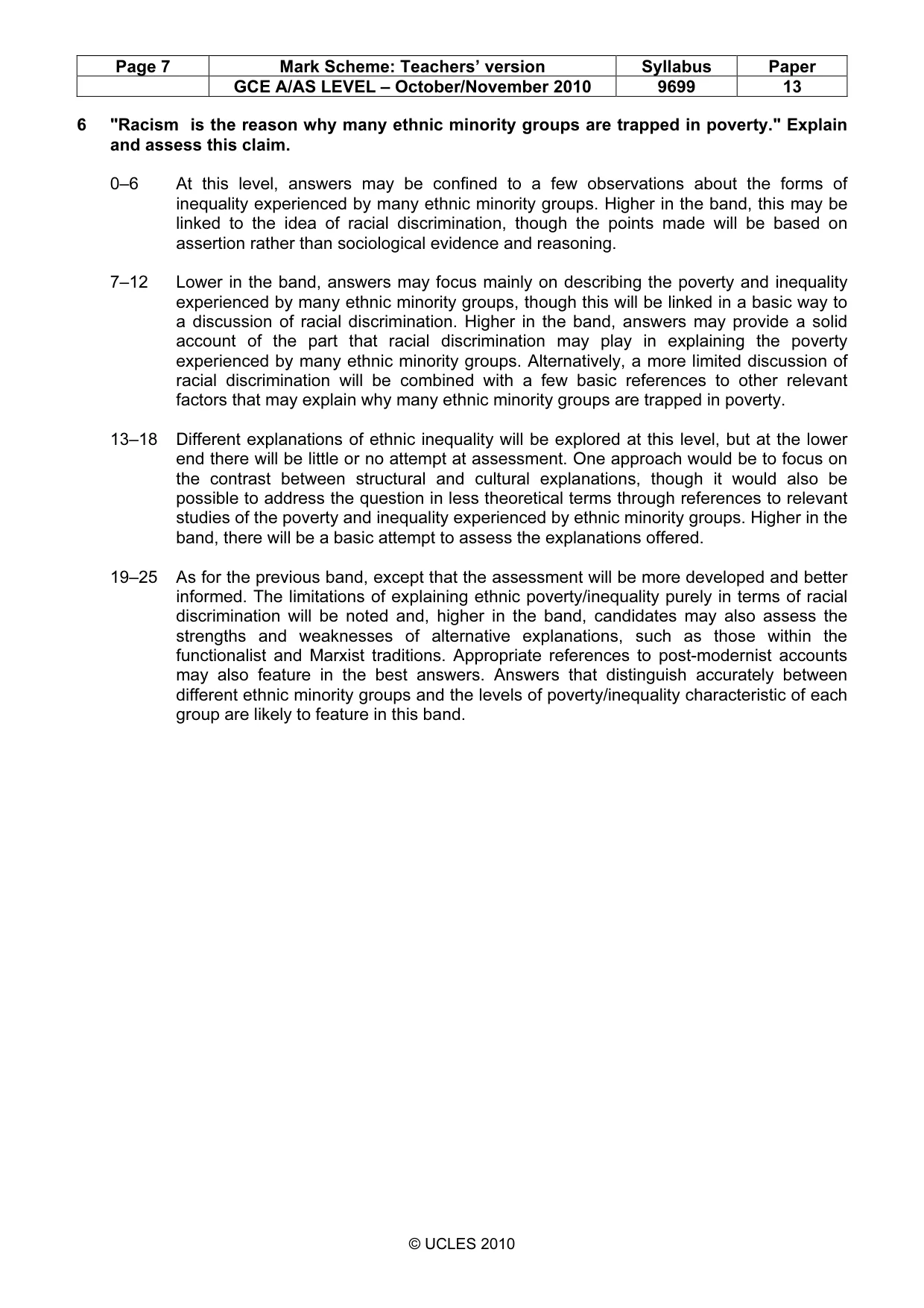 Mark scheme, page 7 of 7
