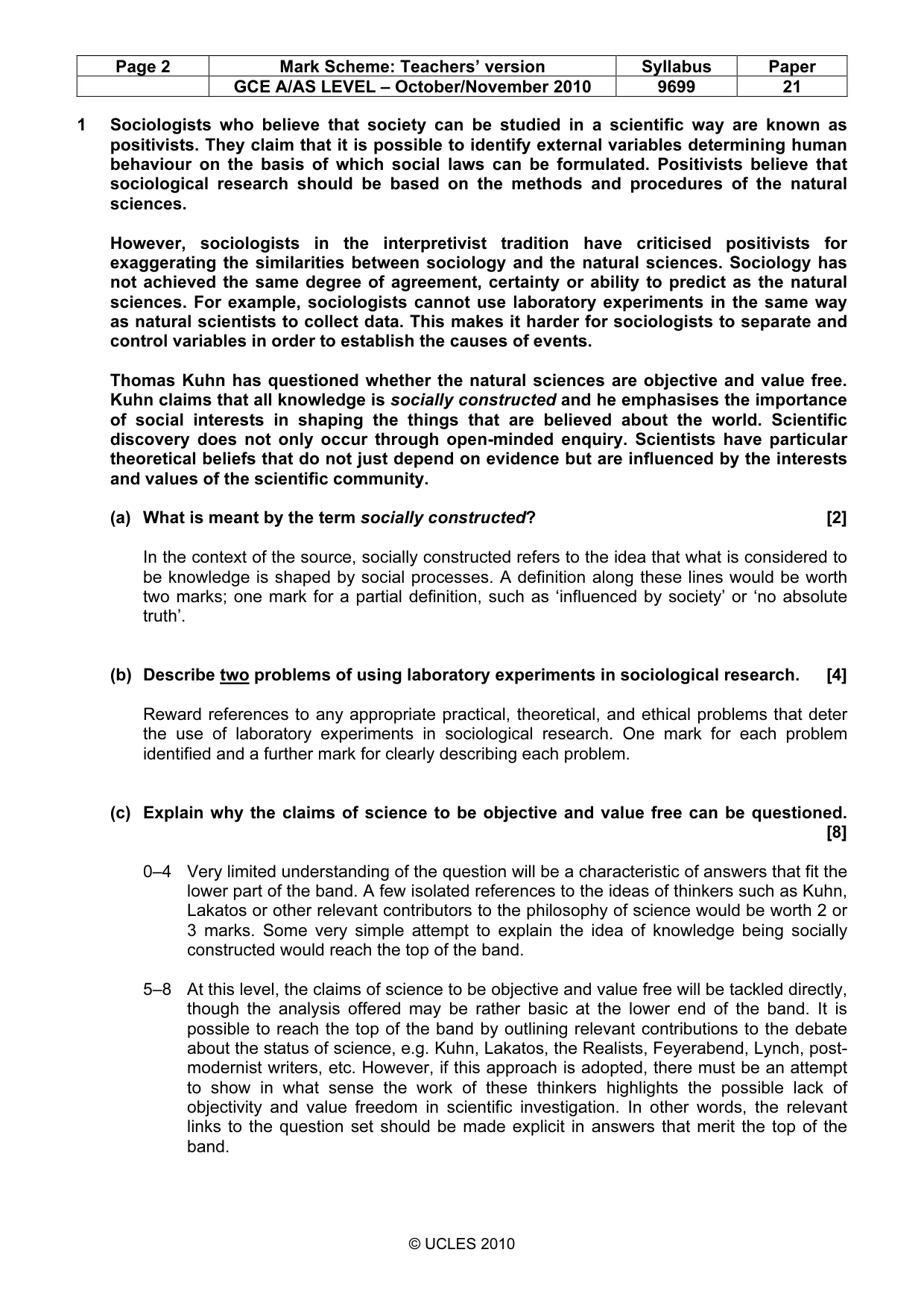 Mark scheme, page 2 of 7