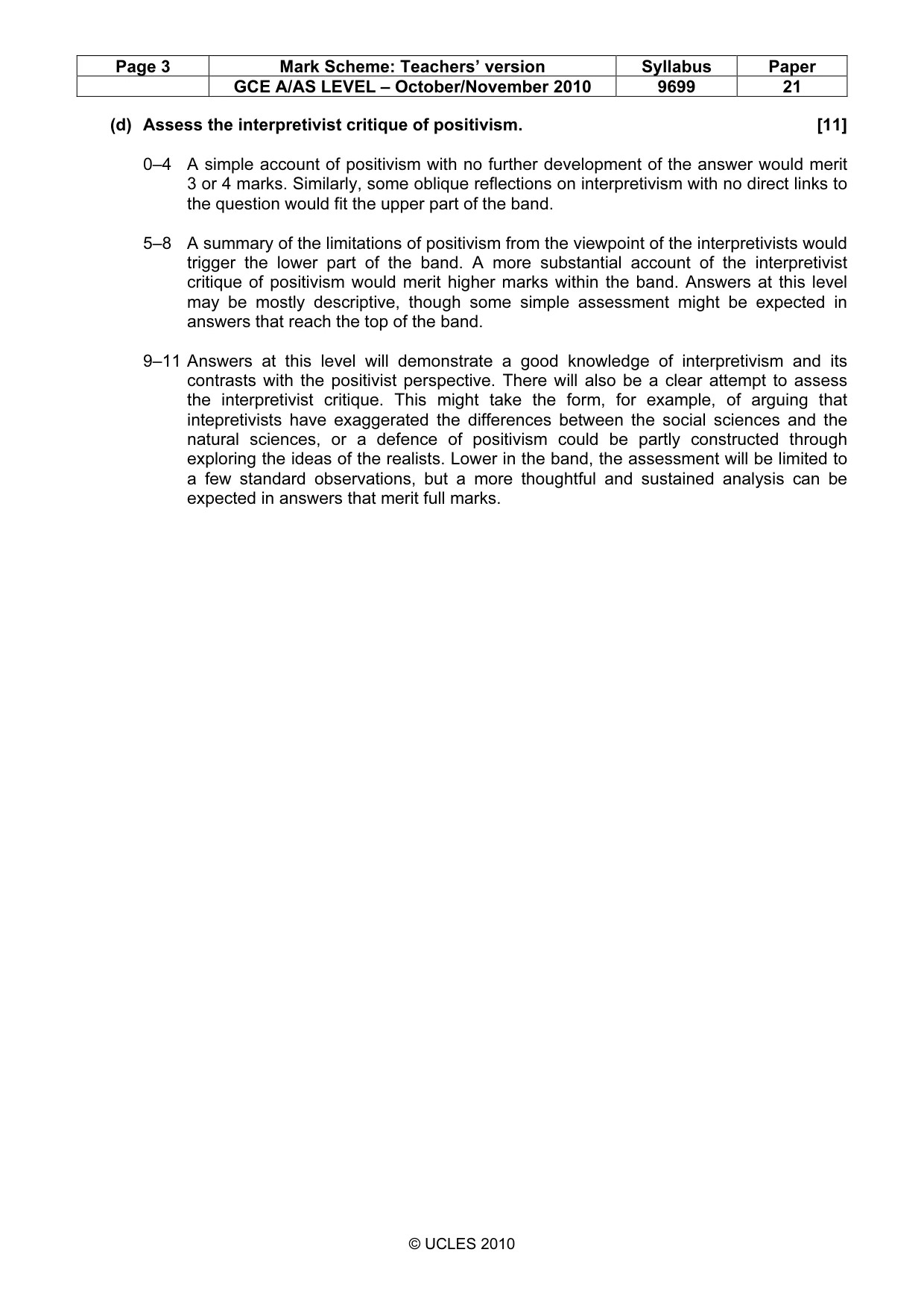 Mark scheme, page 3 of 7