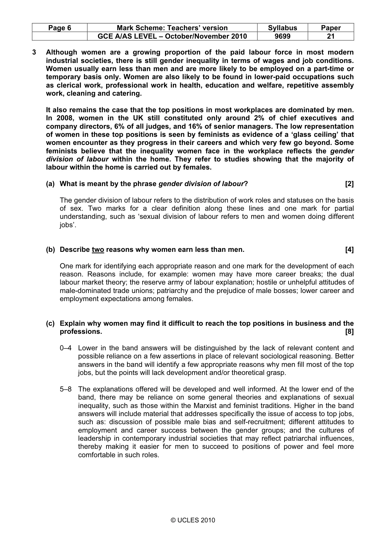 Mark scheme, page 6 of 7