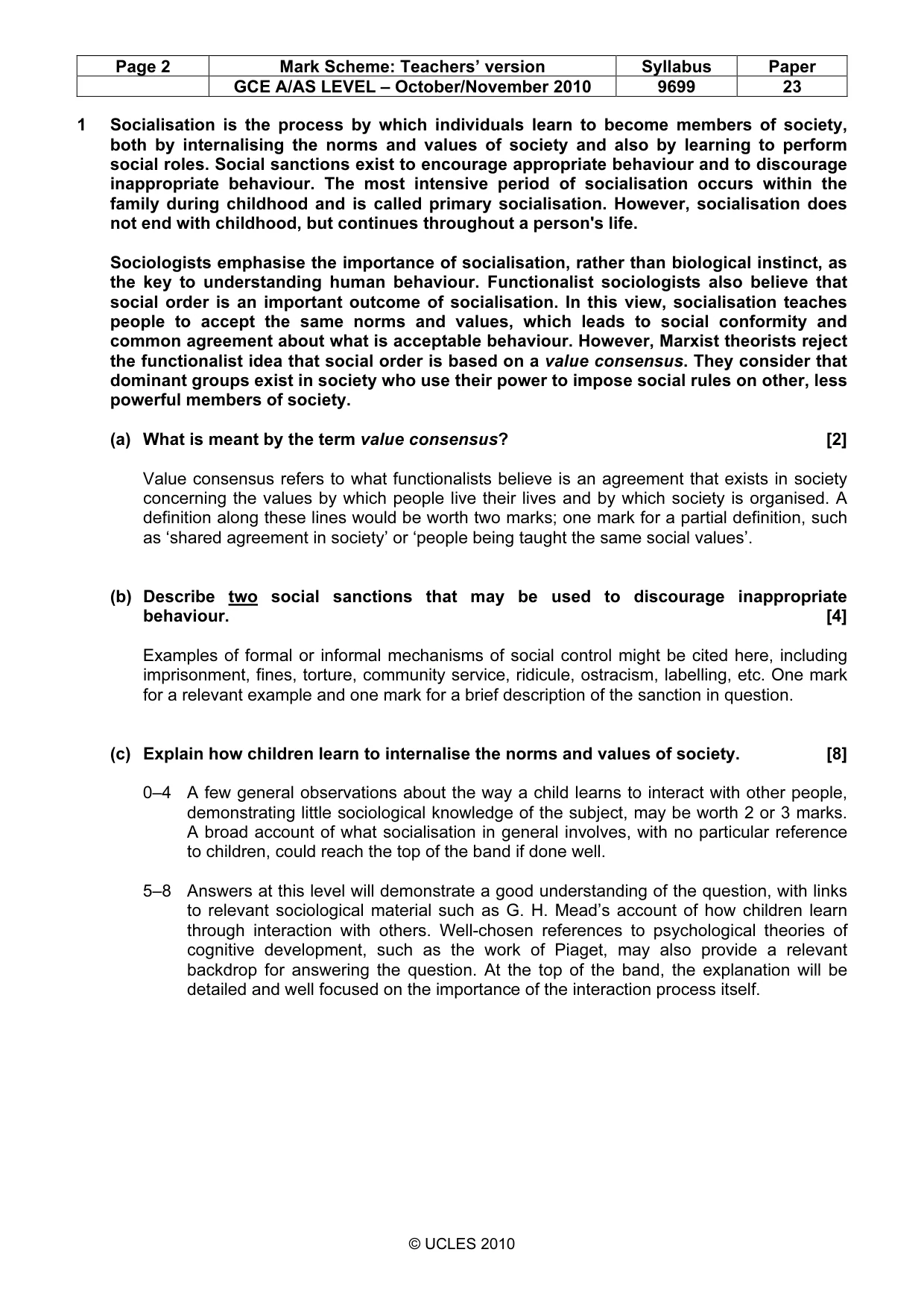 Mark scheme, page 2 of 7