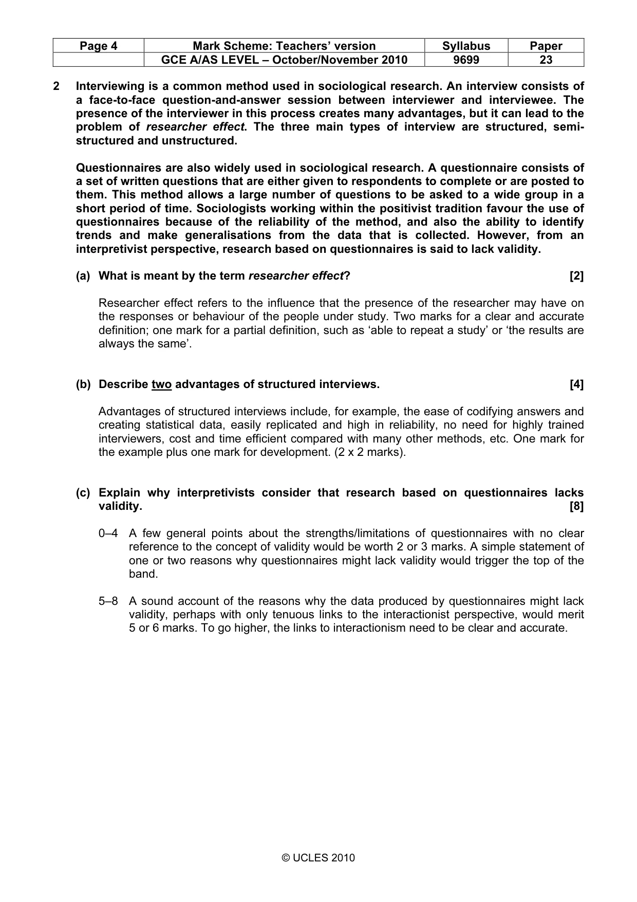 Mark scheme, page 4 of 7