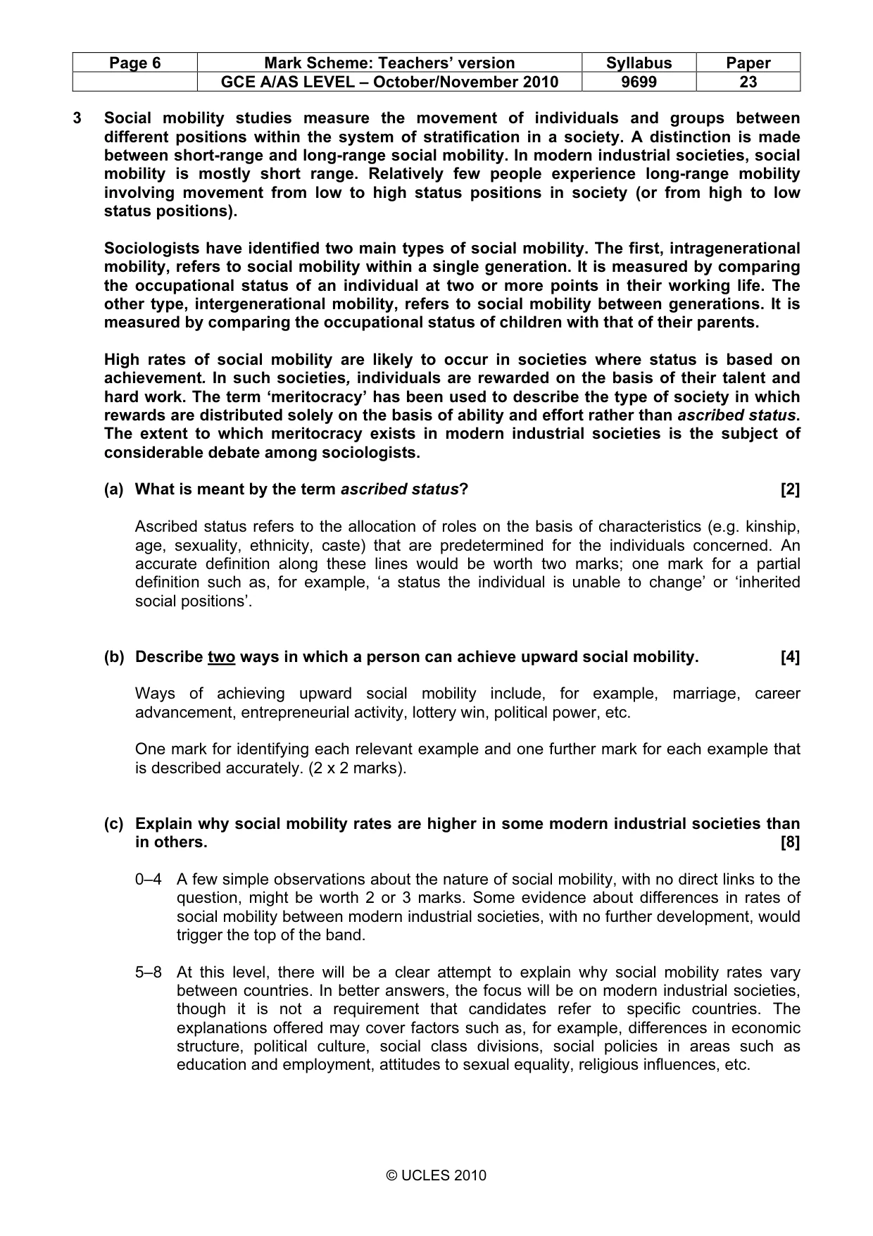 Mark scheme, page 6 of 7