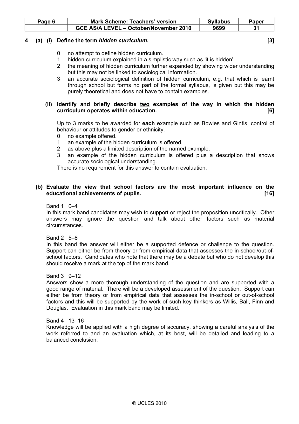 Mark scheme, page 6 of 14