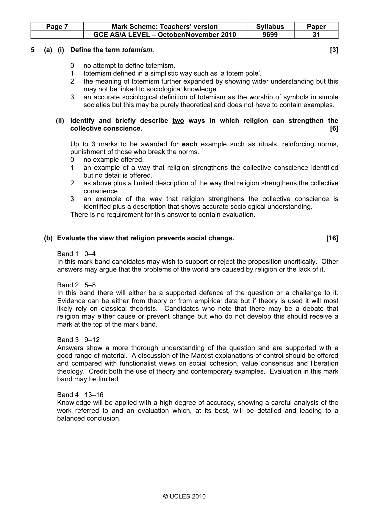 Mark scheme, page 7 of 14