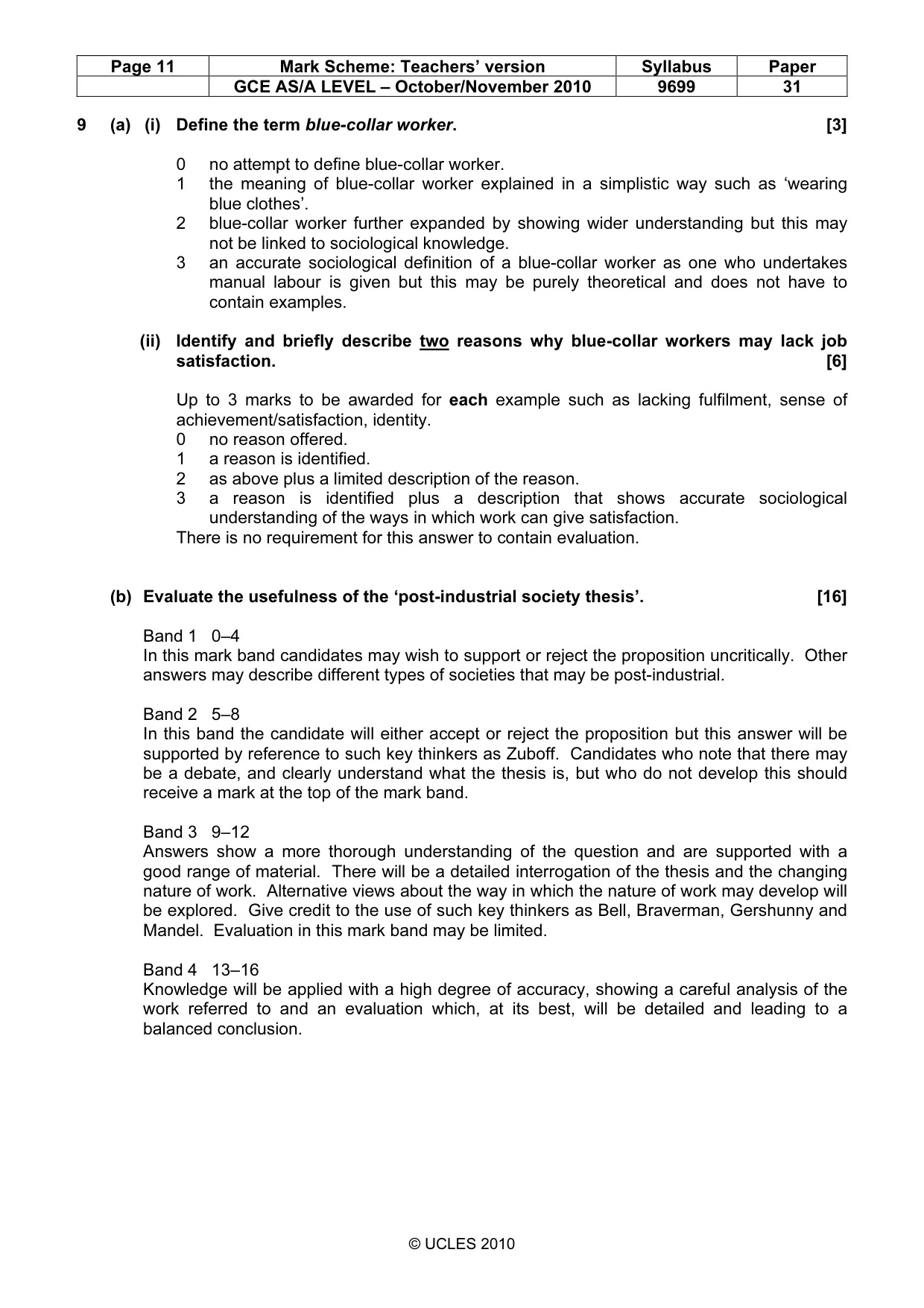 Mark scheme, page 11 of 14