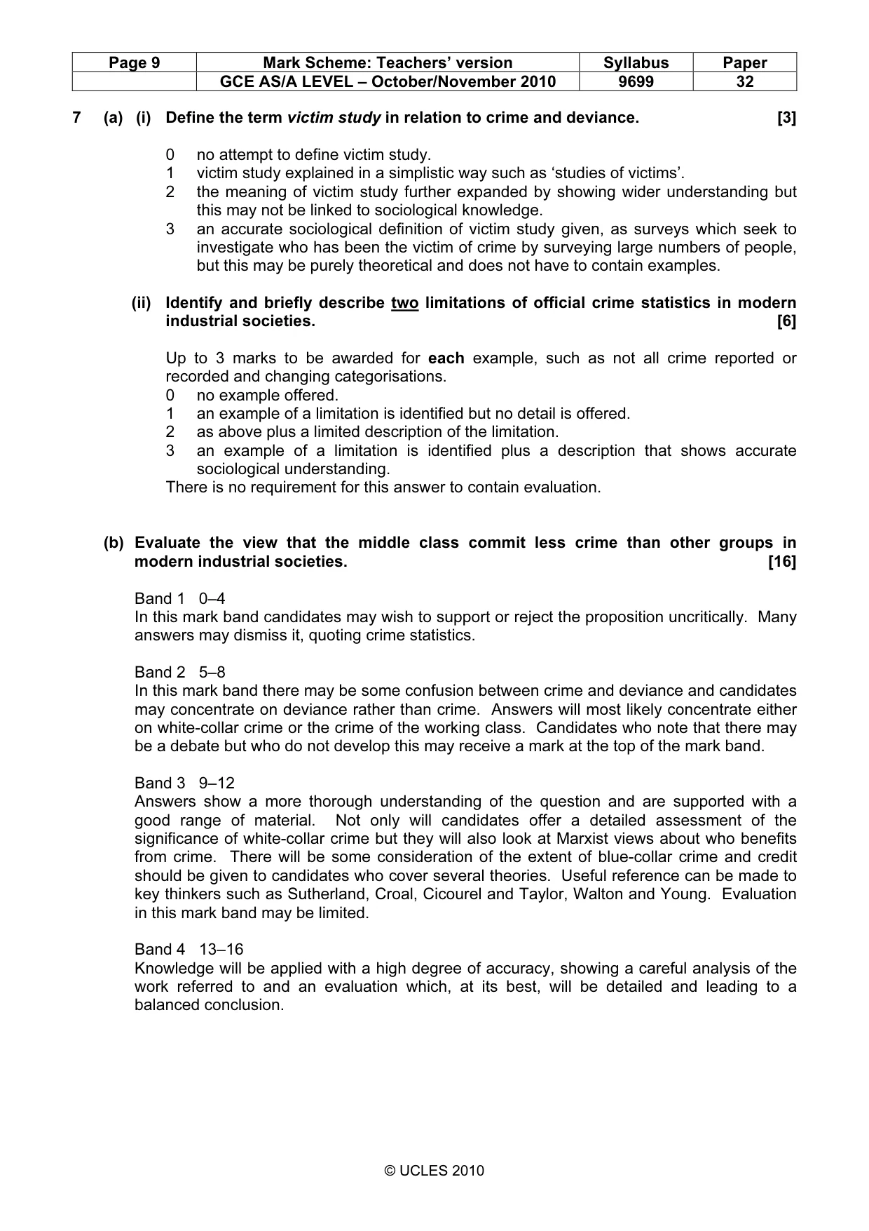 Mark scheme, page 9 of 14