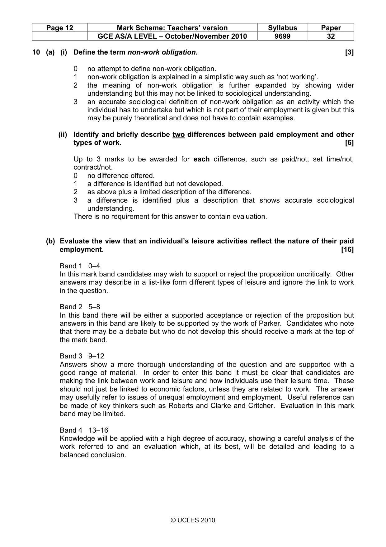 Mark scheme, page 12 of 14
