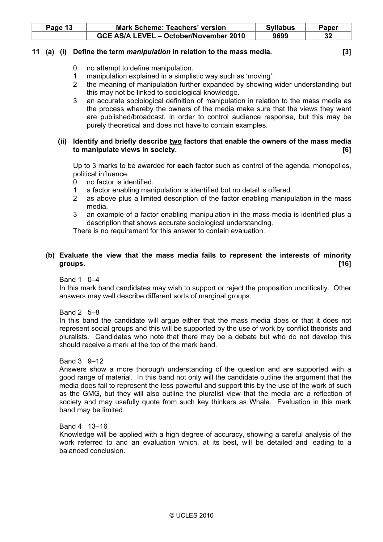 Mark scheme, page 13 of 14