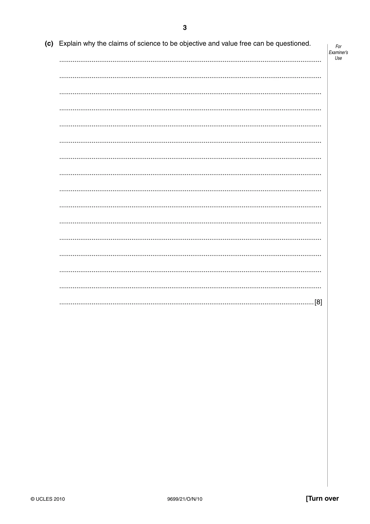 Cambridge A Level Sociology 9699 2010 Oct/Nov Paper 2 · Variant 1 question paper, page 3 of 12