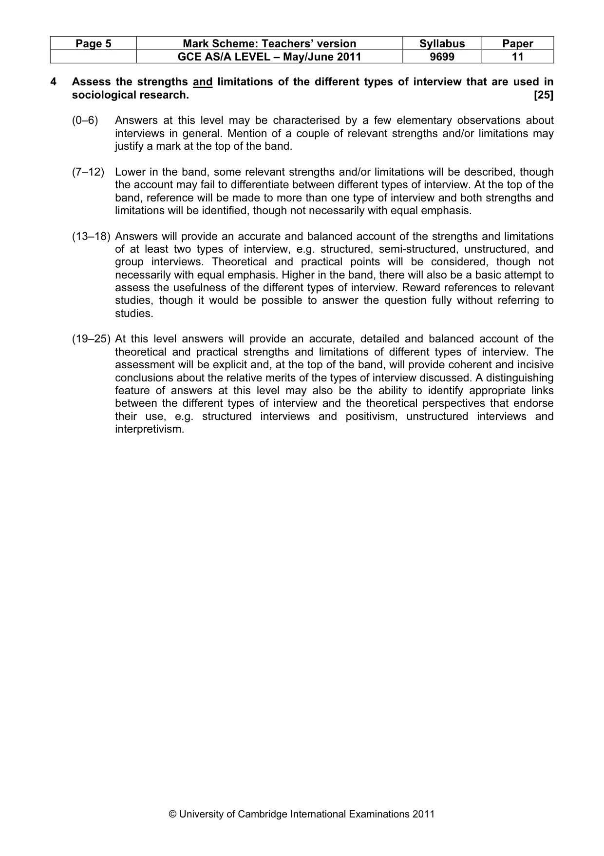 Mark scheme, page 5 of 7