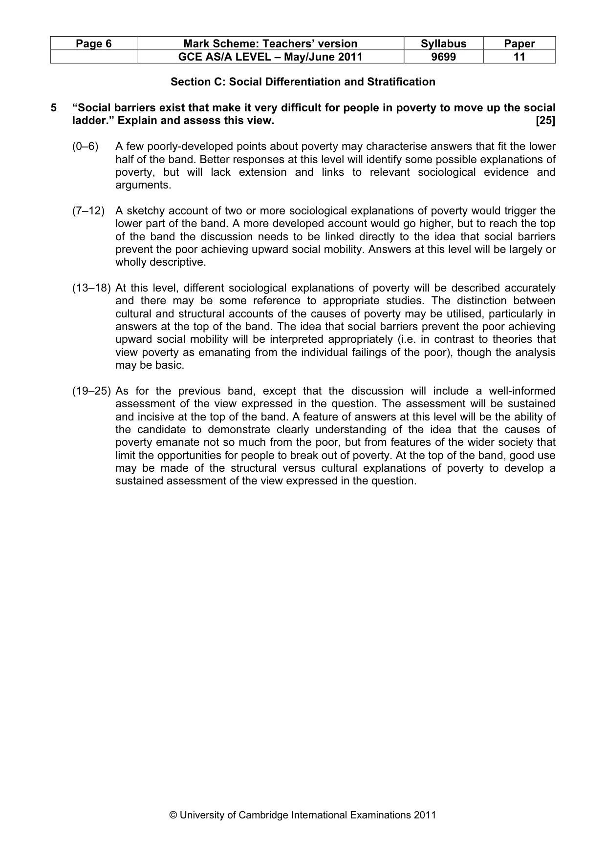 Mark scheme, page 6 of 7