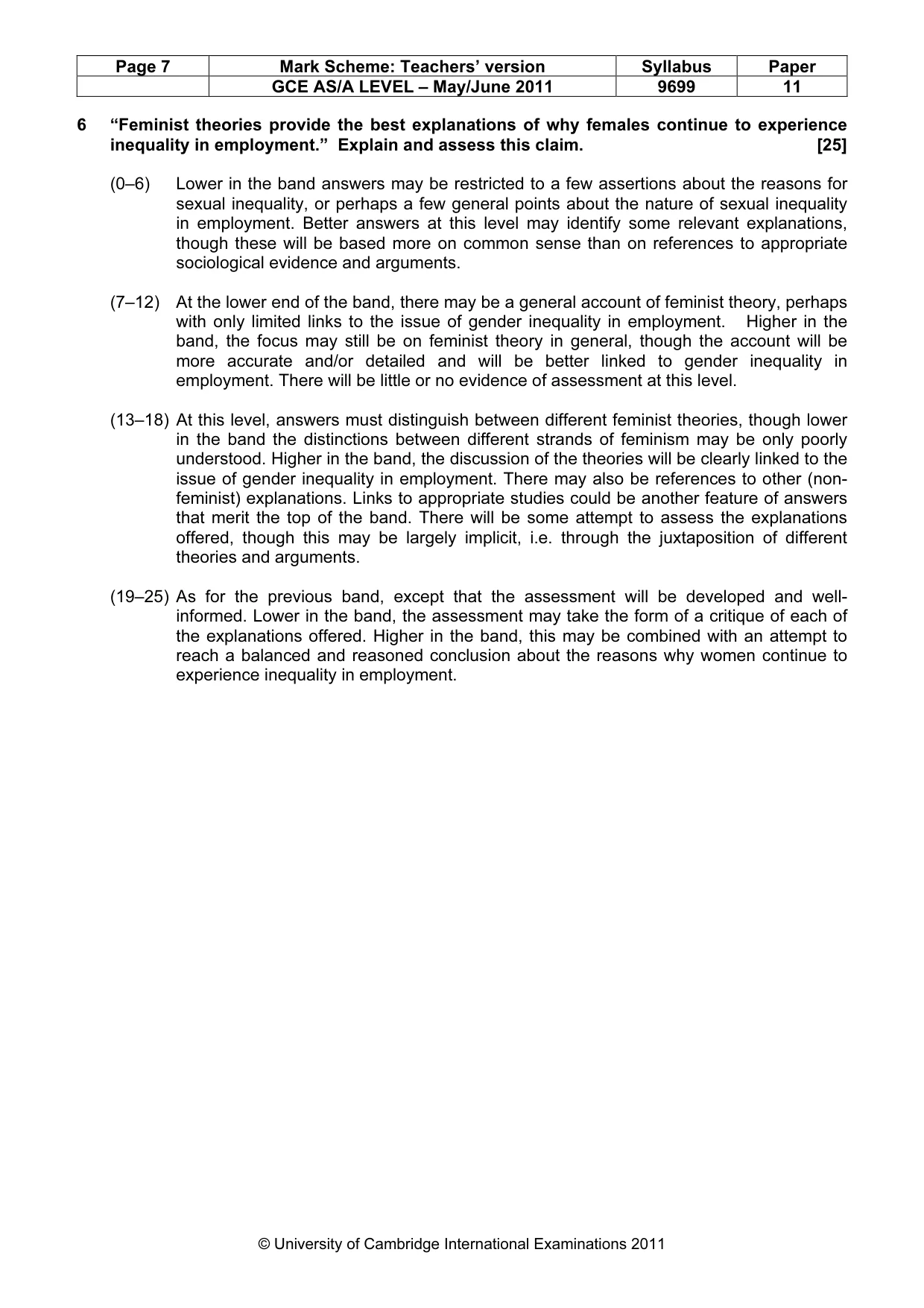 Mark scheme, page 7 of 7