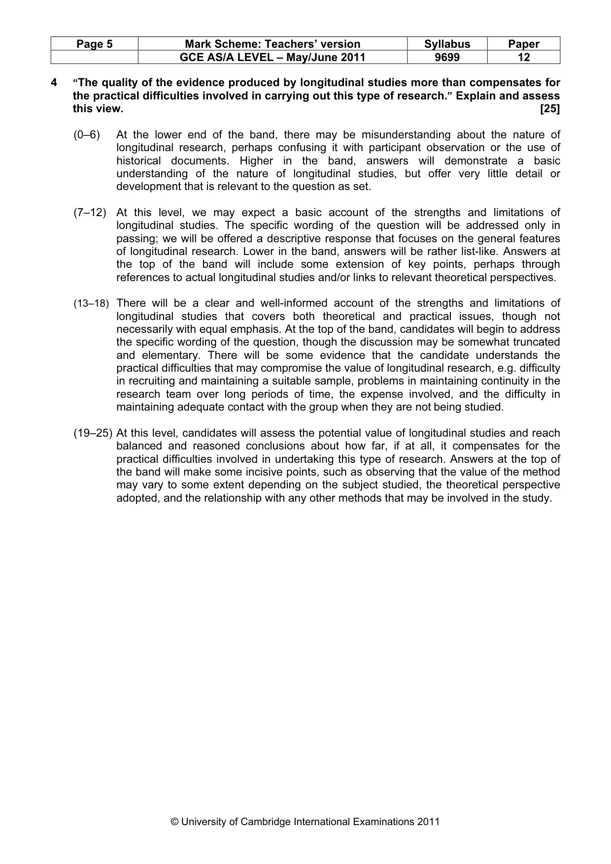 Mark scheme, page 5 of 7