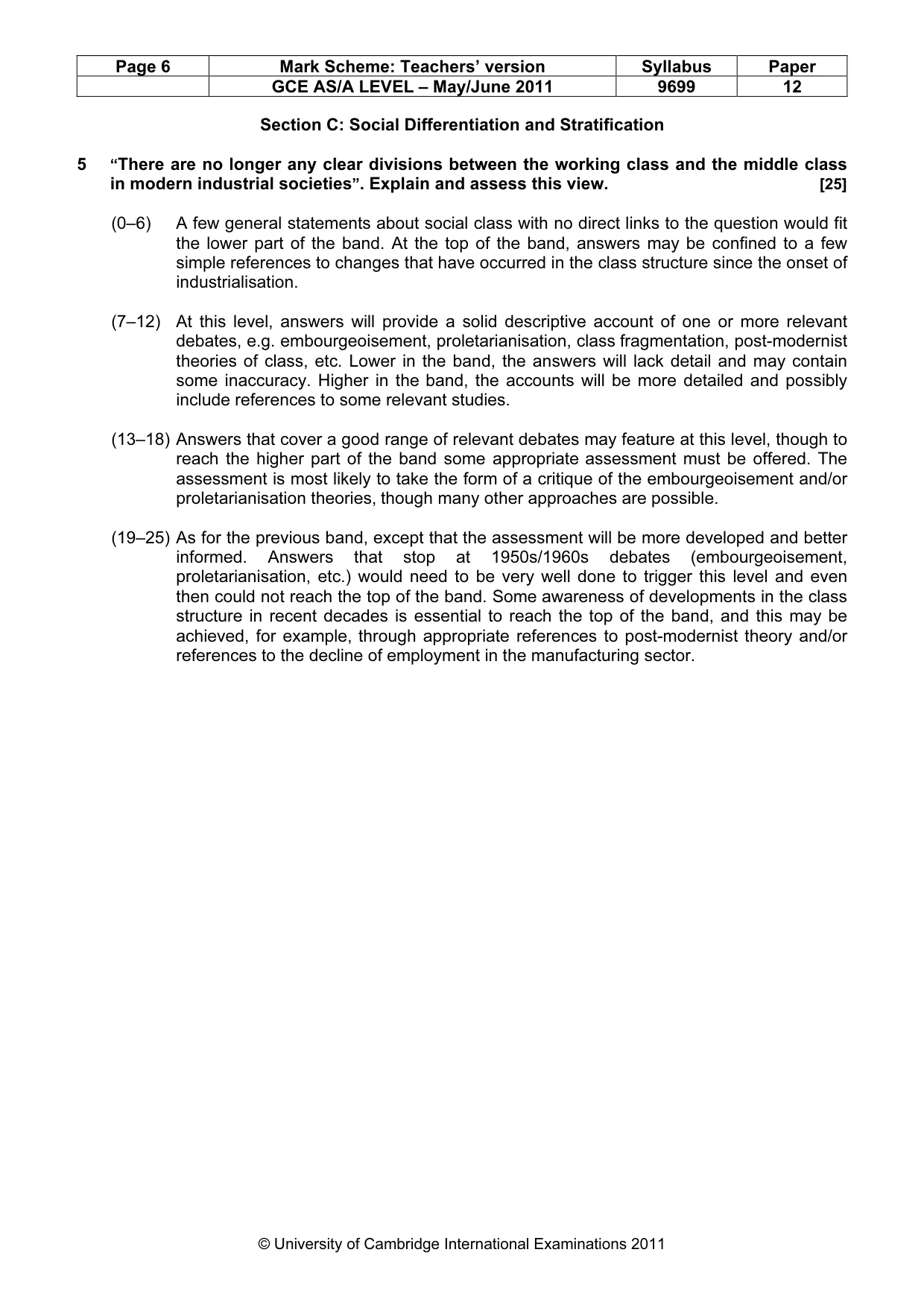 Mark scheme, page 6 of 7