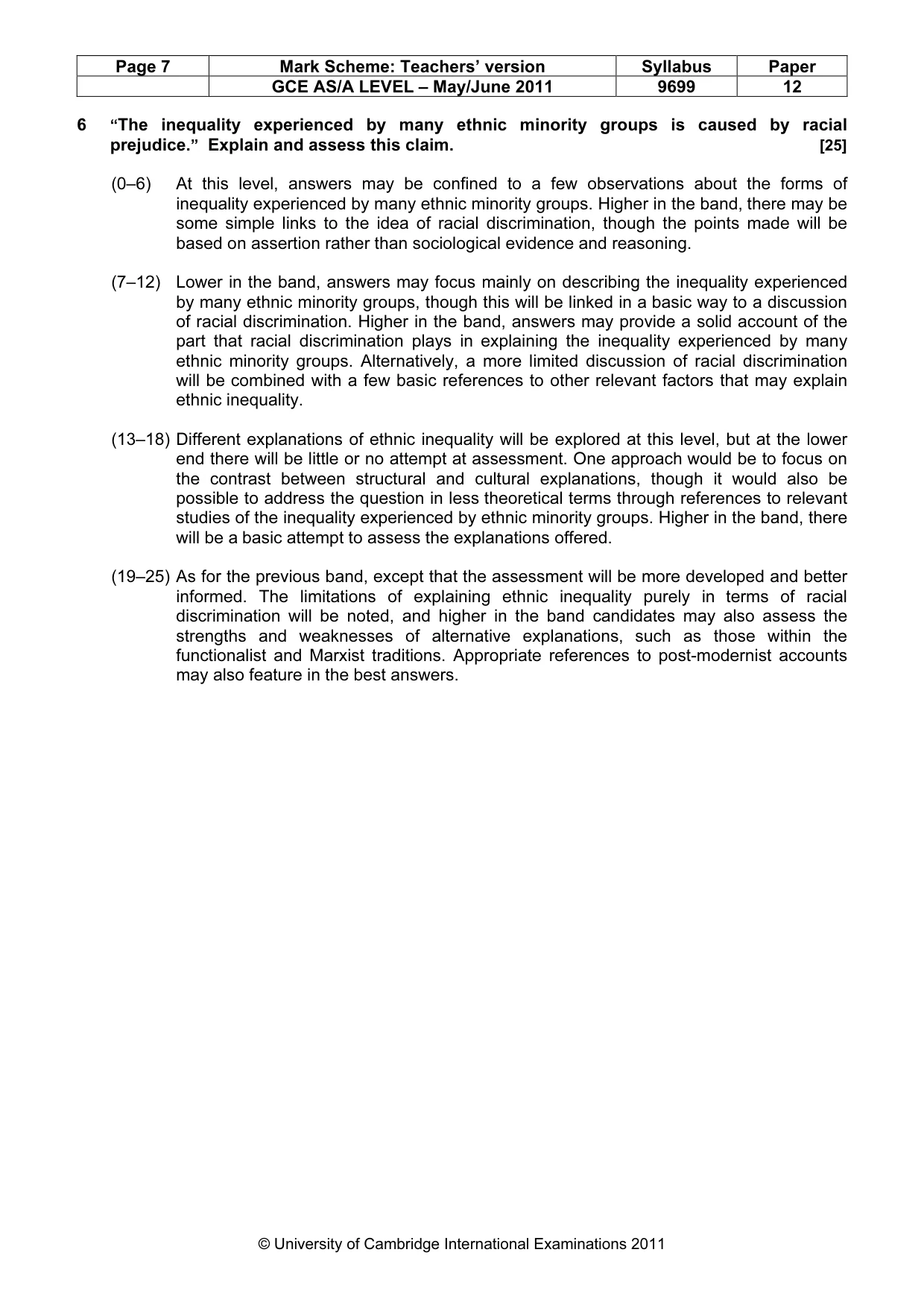 Mark scheme, page 7 of 7