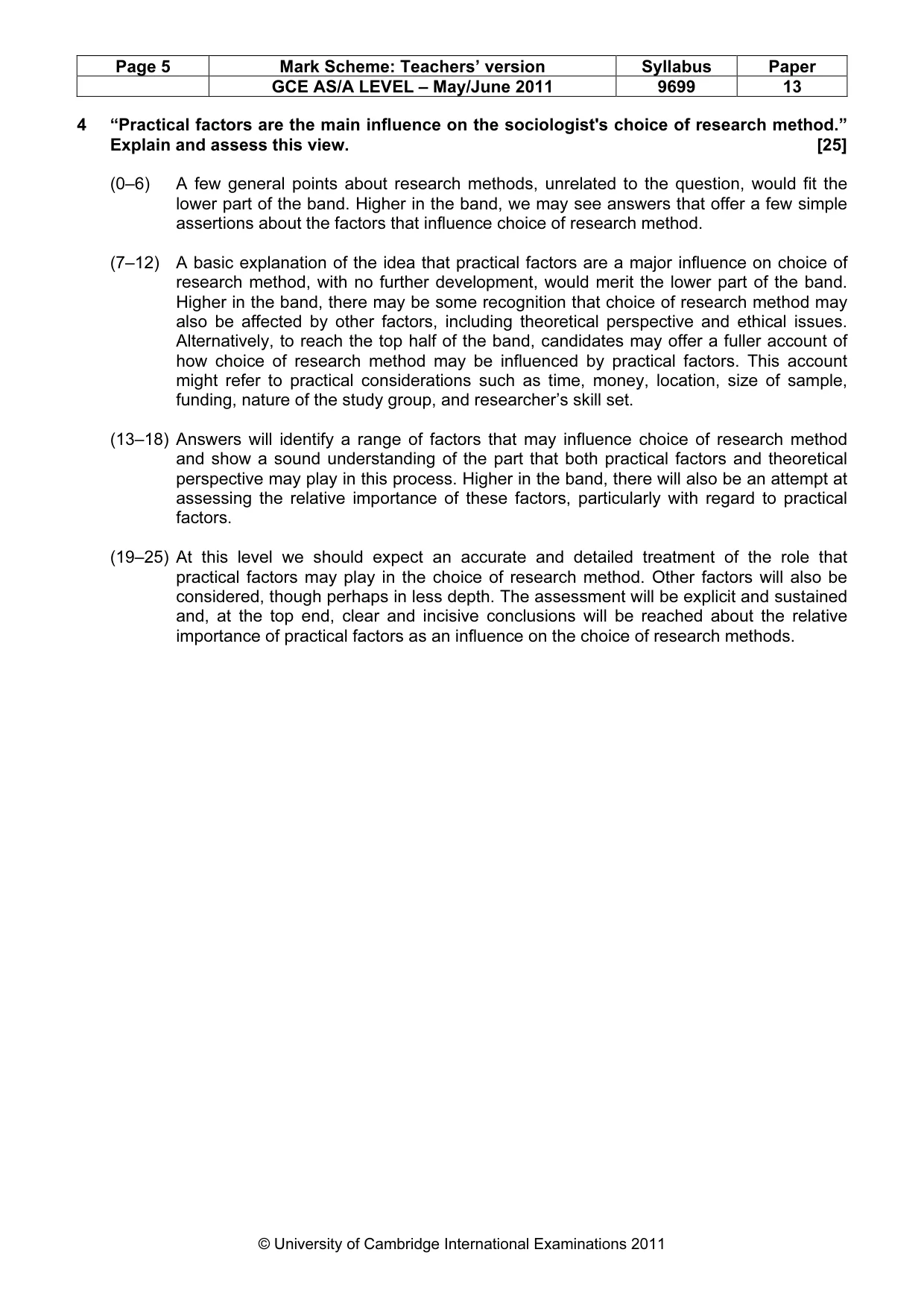Mark scheme, page 5 of 7