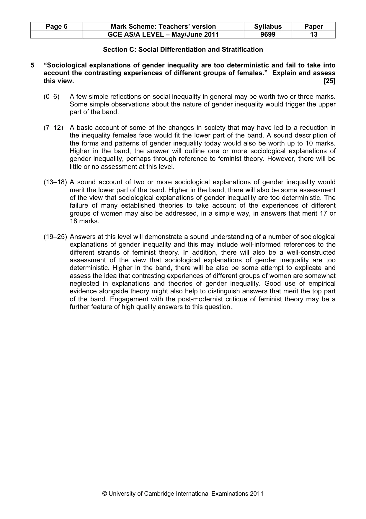 Mark scheme, page 6 of 7