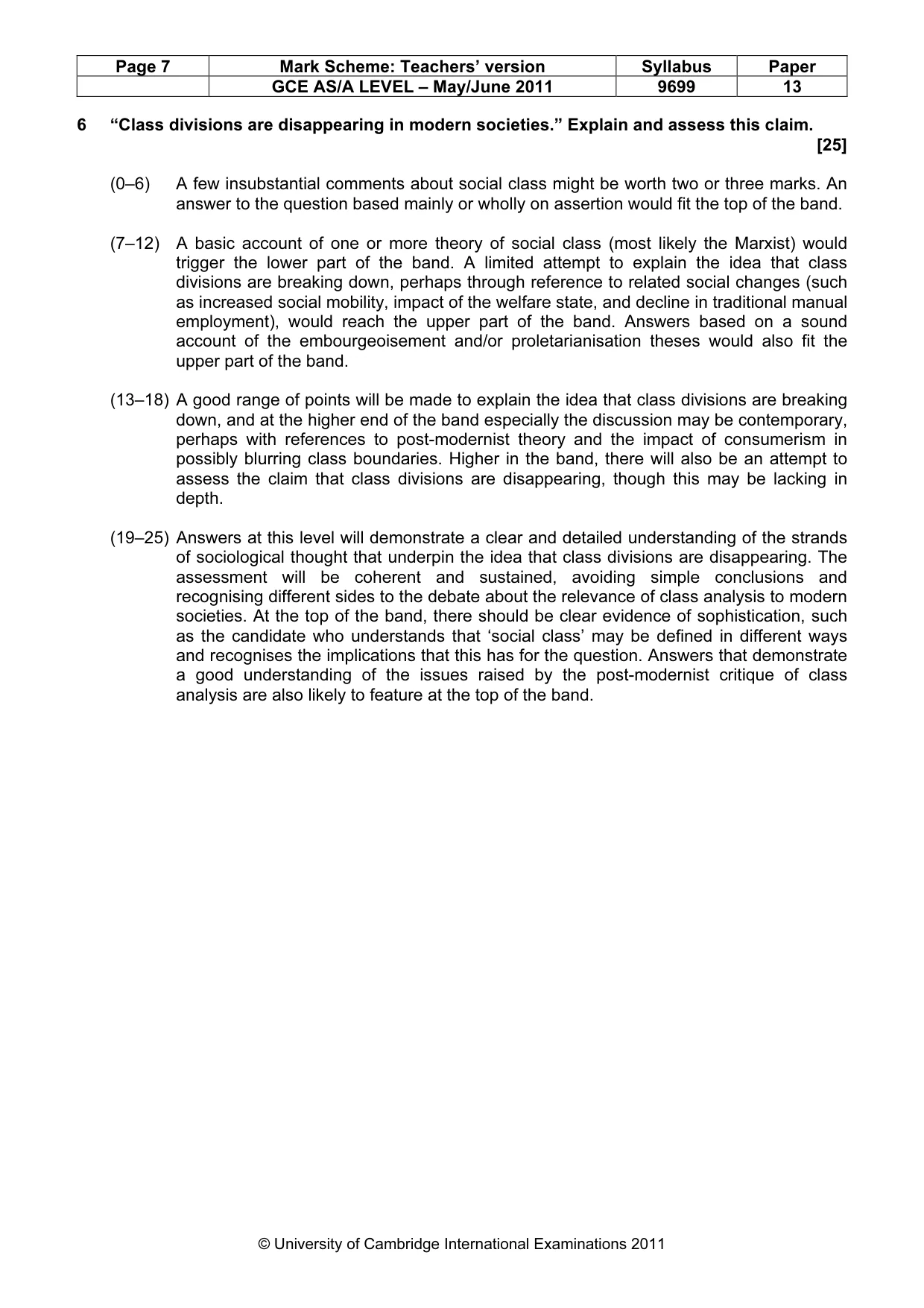 Mark scheme, page 7 of 7