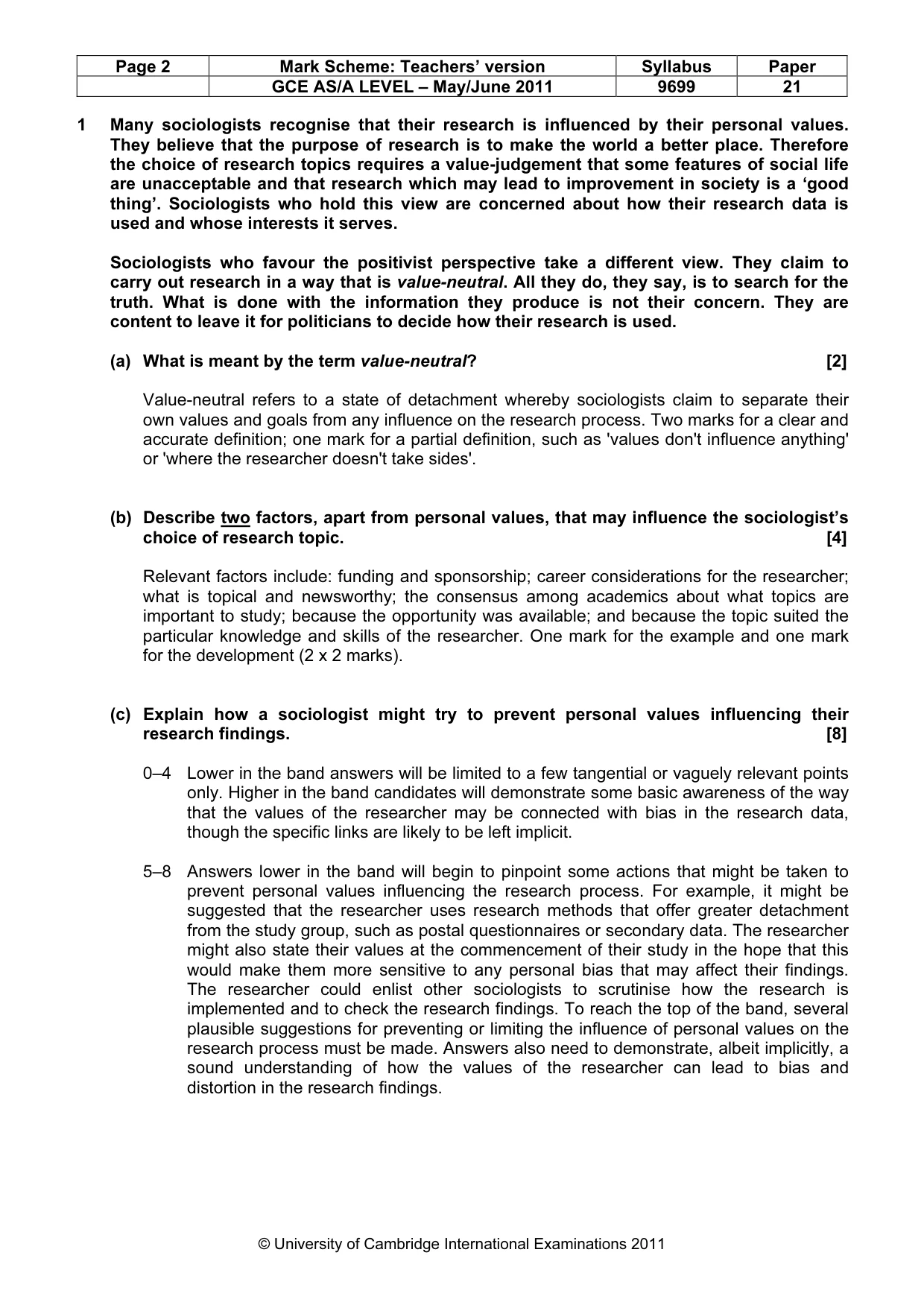 Mark scheme, page 2 of 6