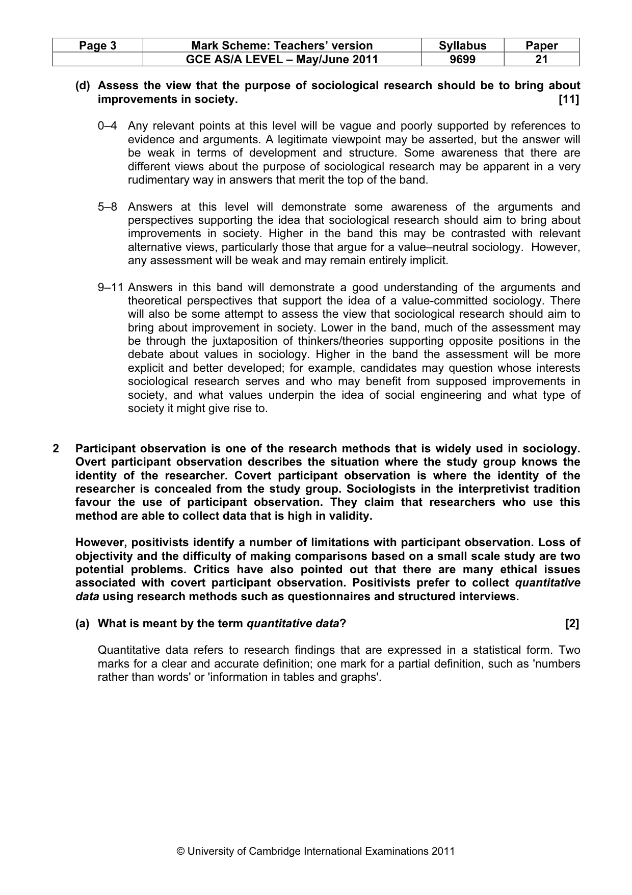 Mark scheme, page 3 of 6
