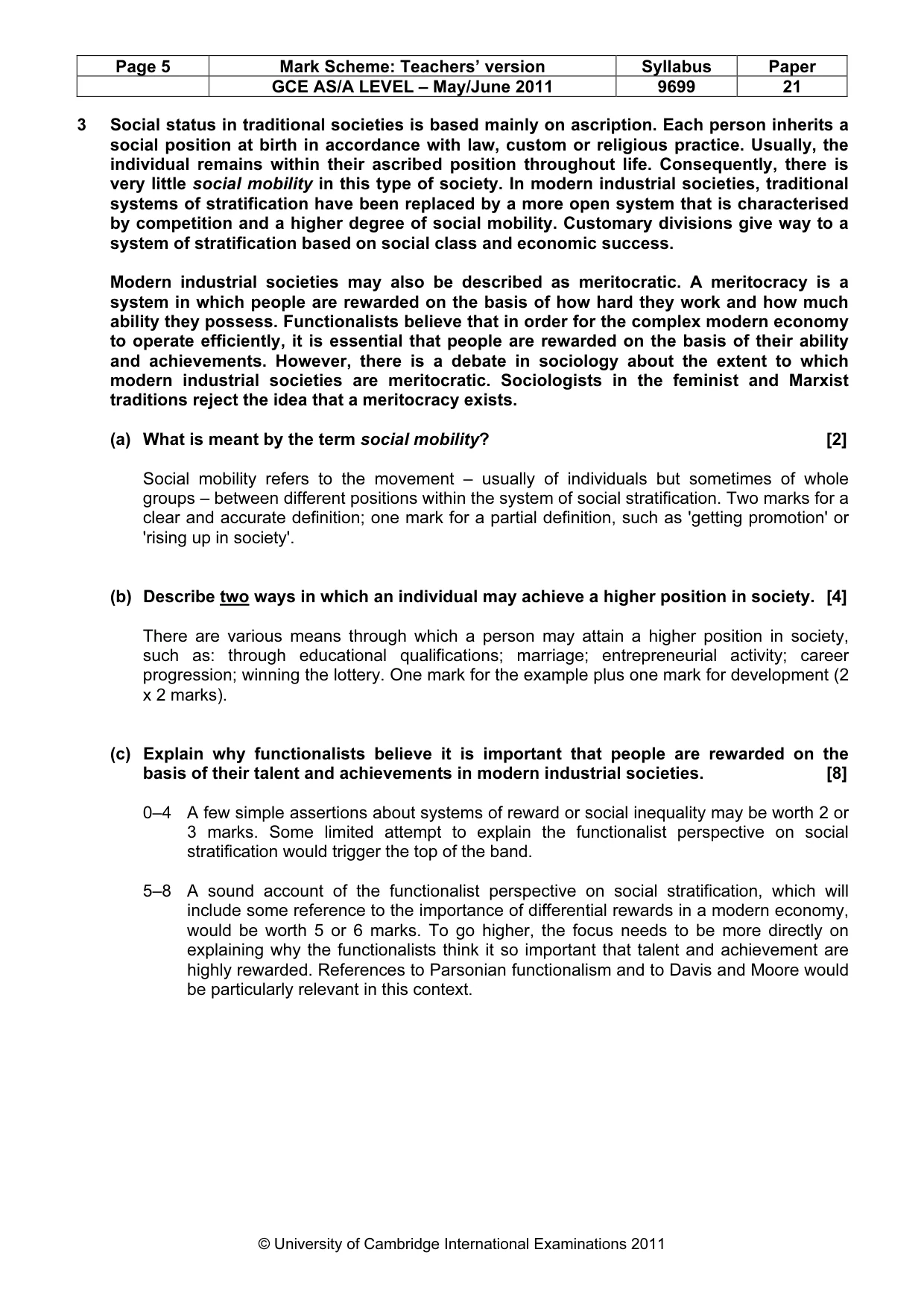 Mark scheme, page 5 of 6