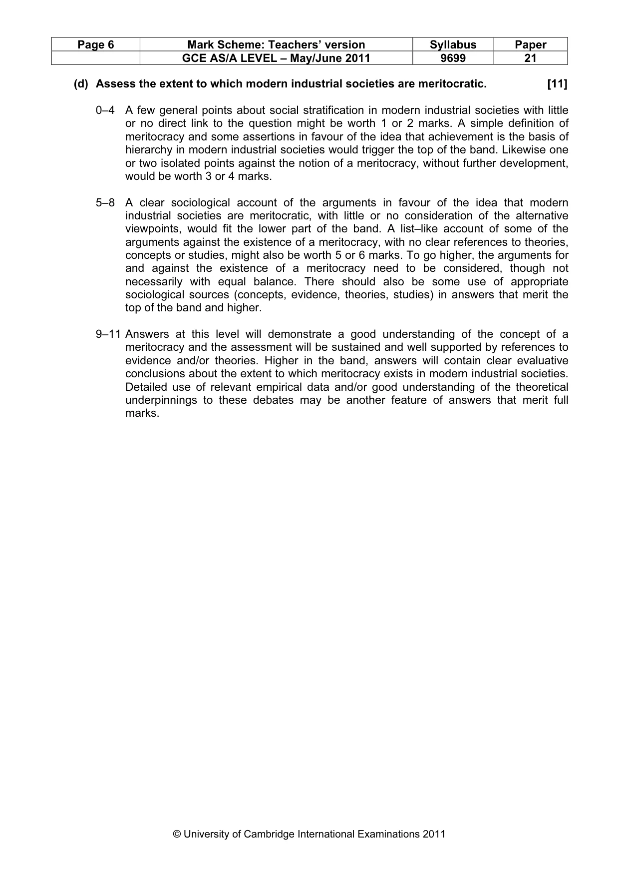 Mark scheme, page 6 of 6