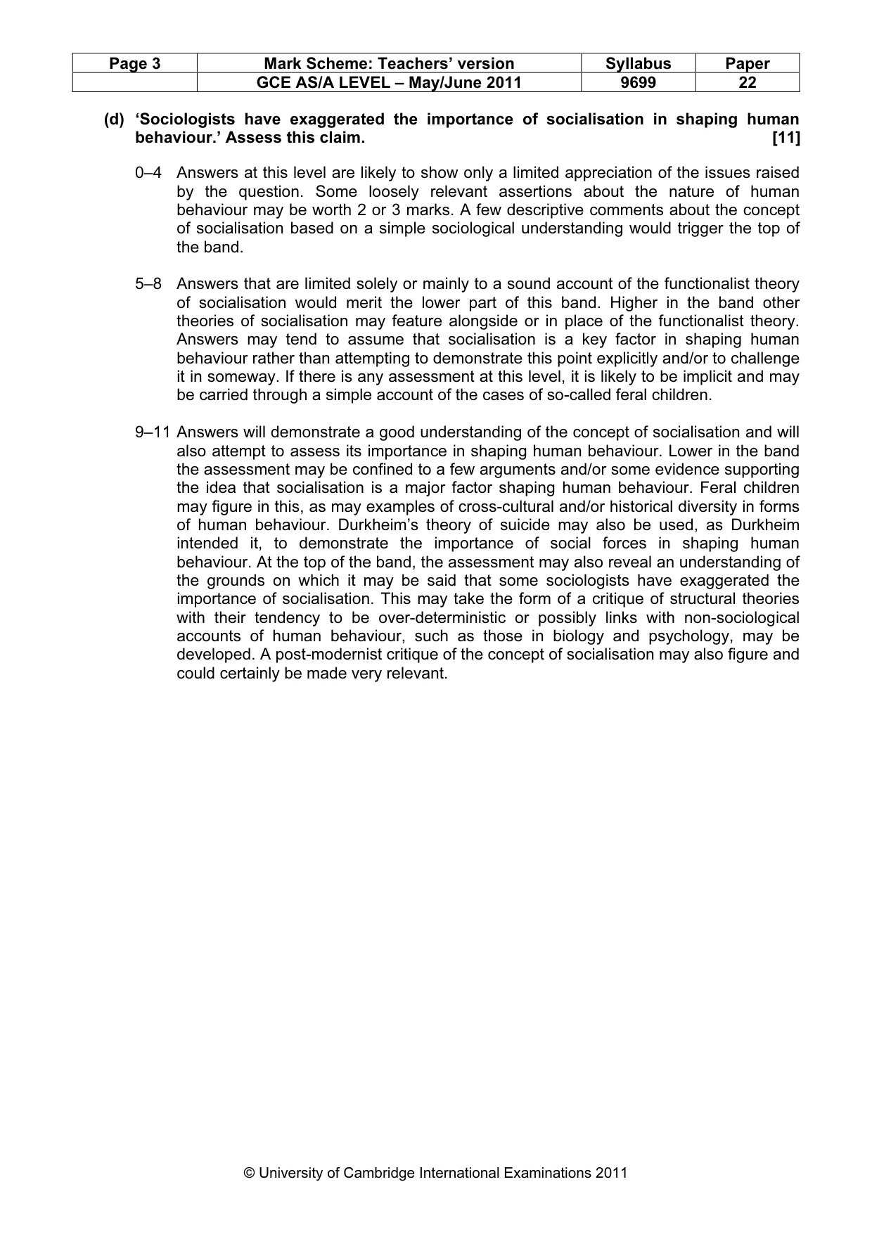 Mark scheme, page 3 of 6