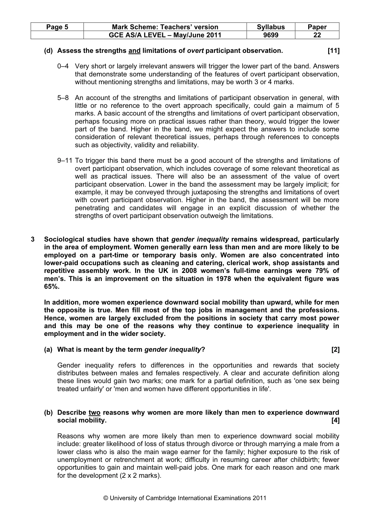 Mark scheme, page 5 of 6