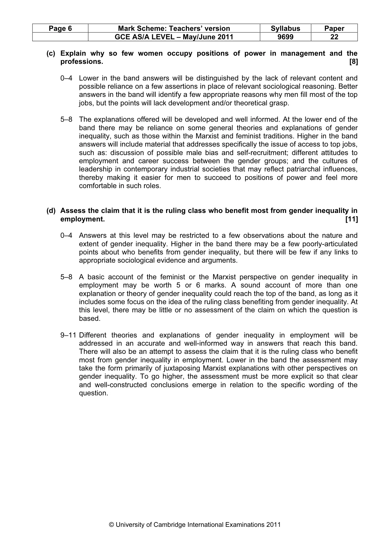Mark scheme, page 6 of 6