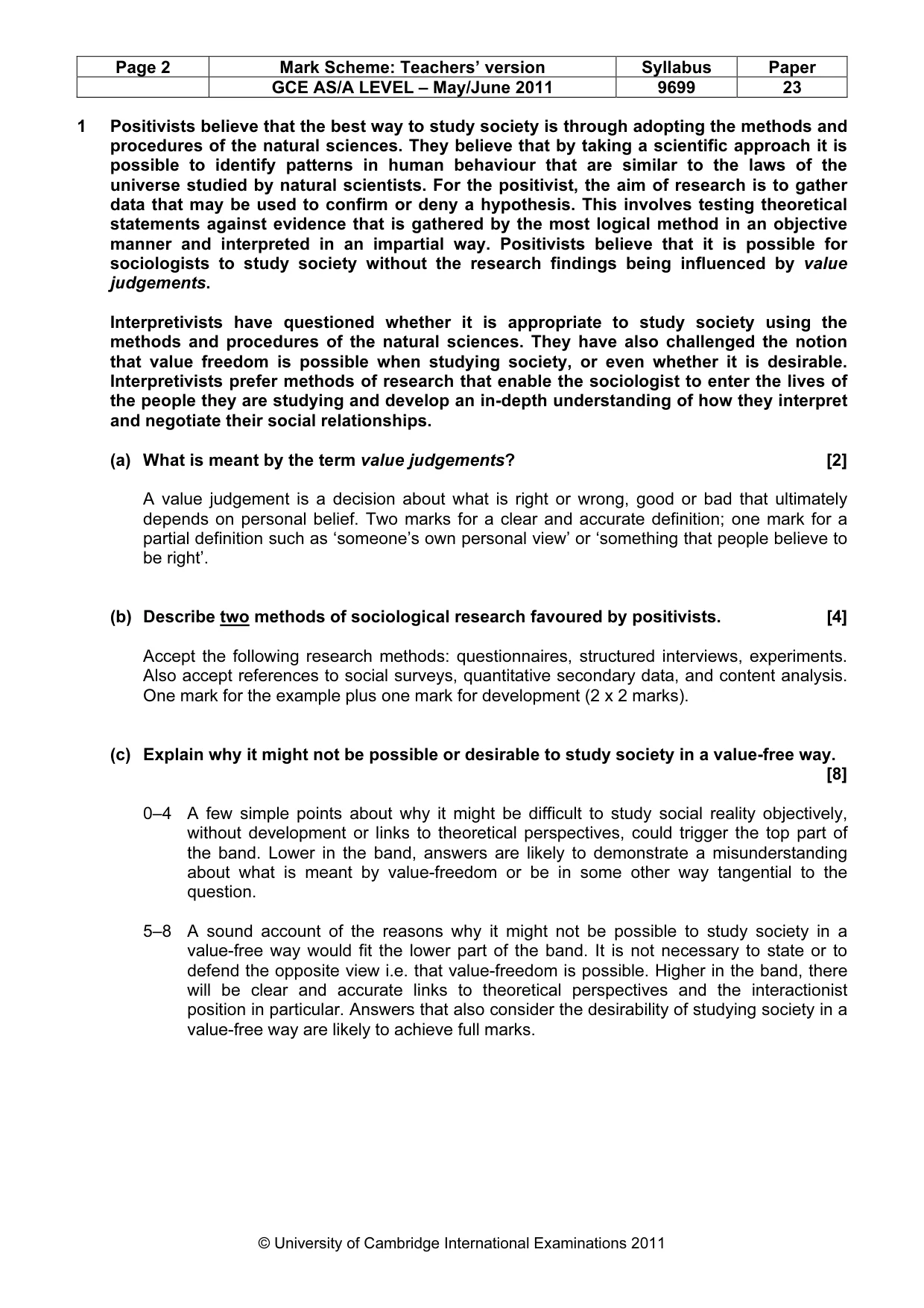 Mark scheme, page 2 of 6