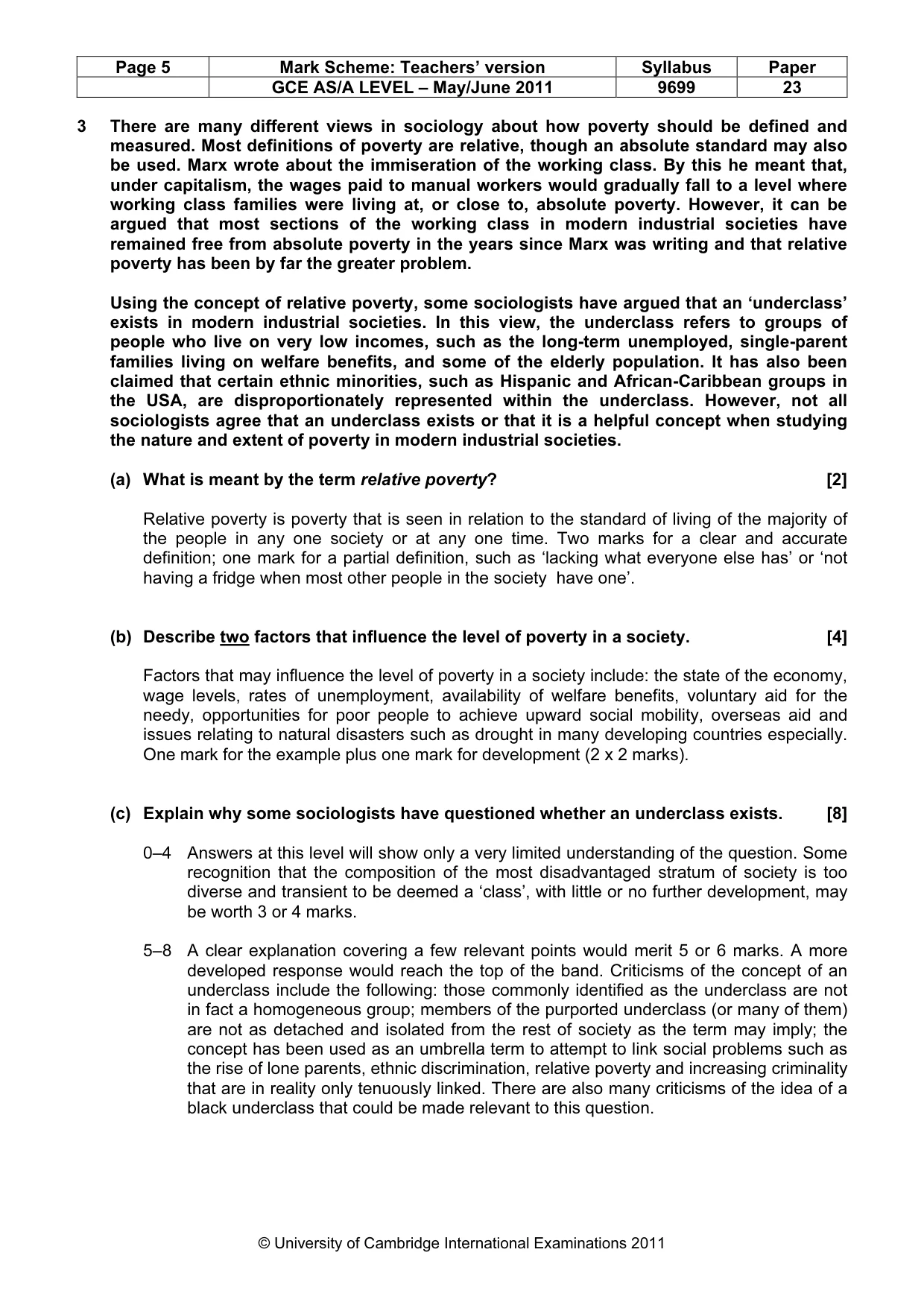 Mark scheme, page 5 of 6