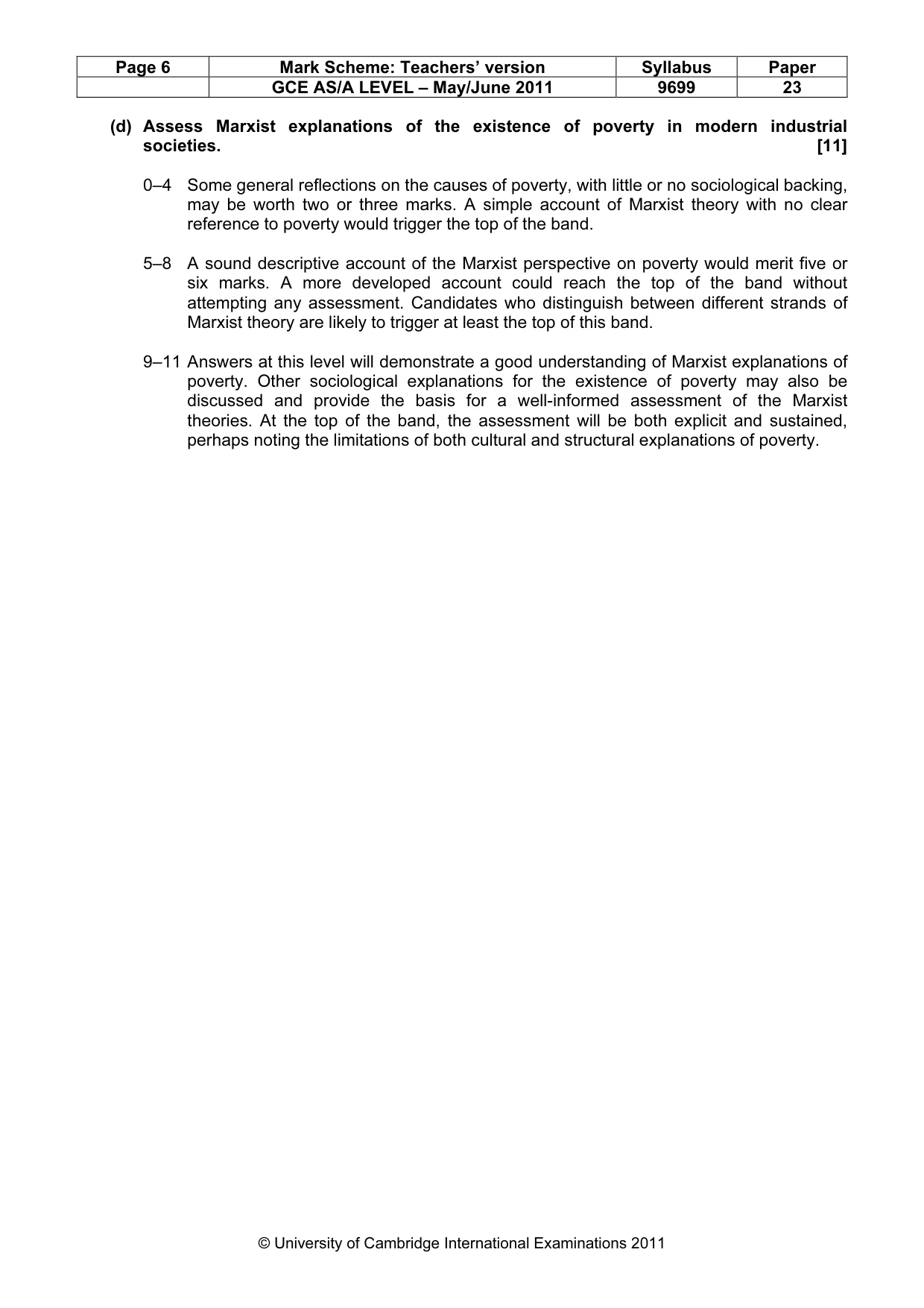 Mark scheme, page 6 of 6
