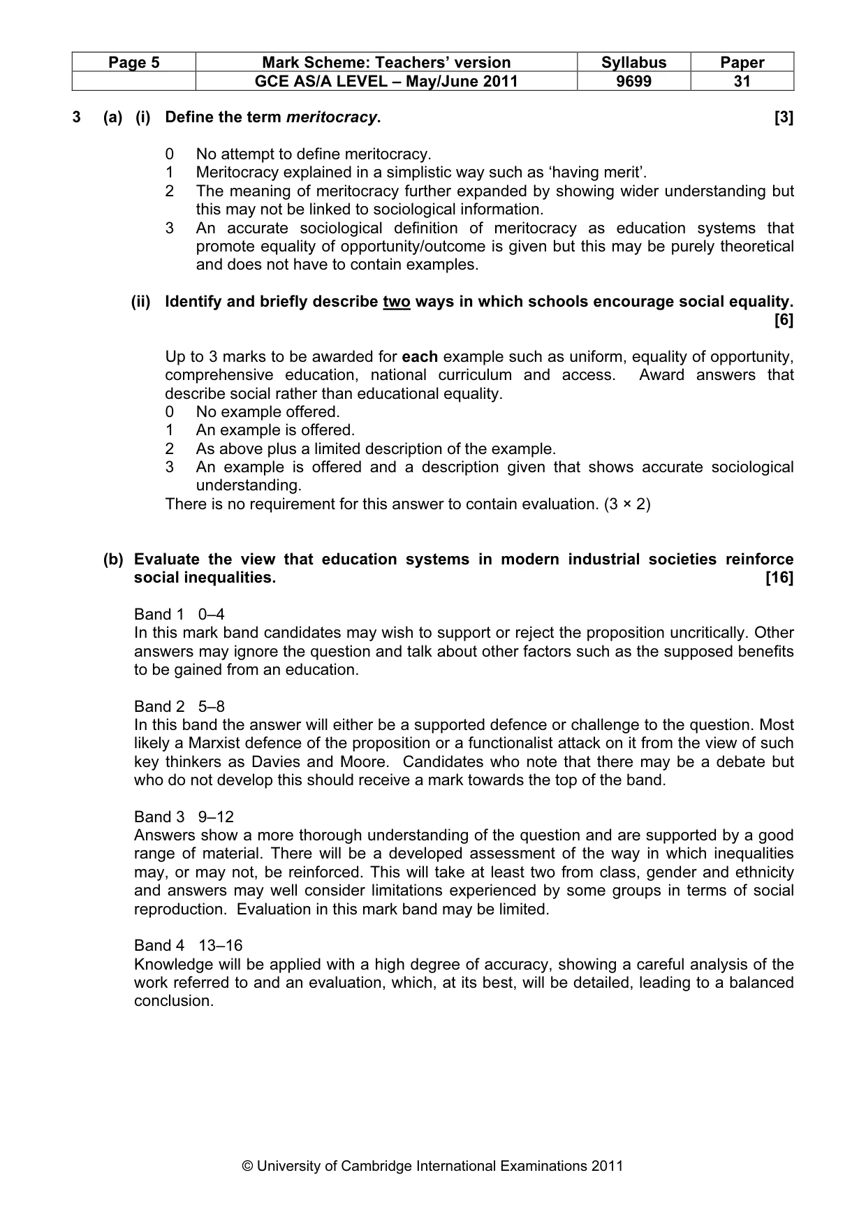Mark scheme, page 5 of 14