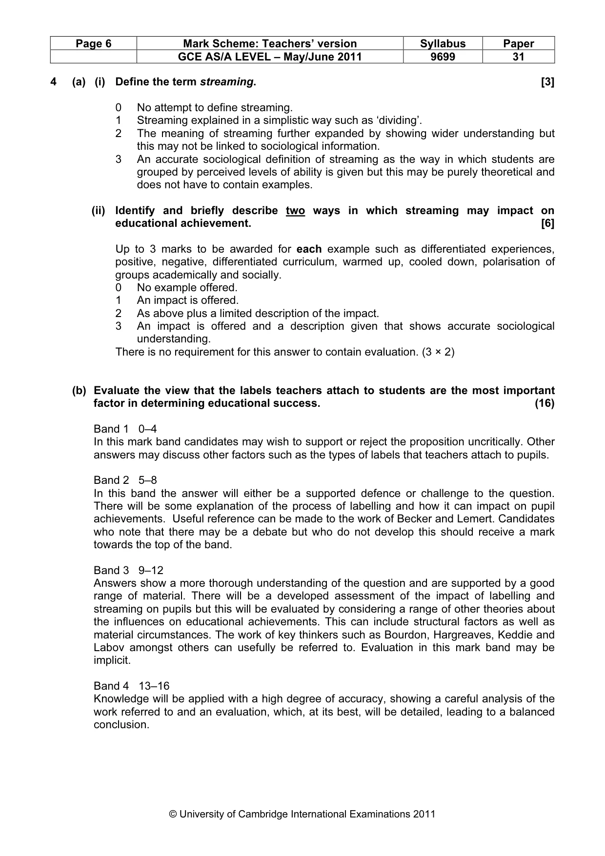 Mark scheme, page 6 of 14