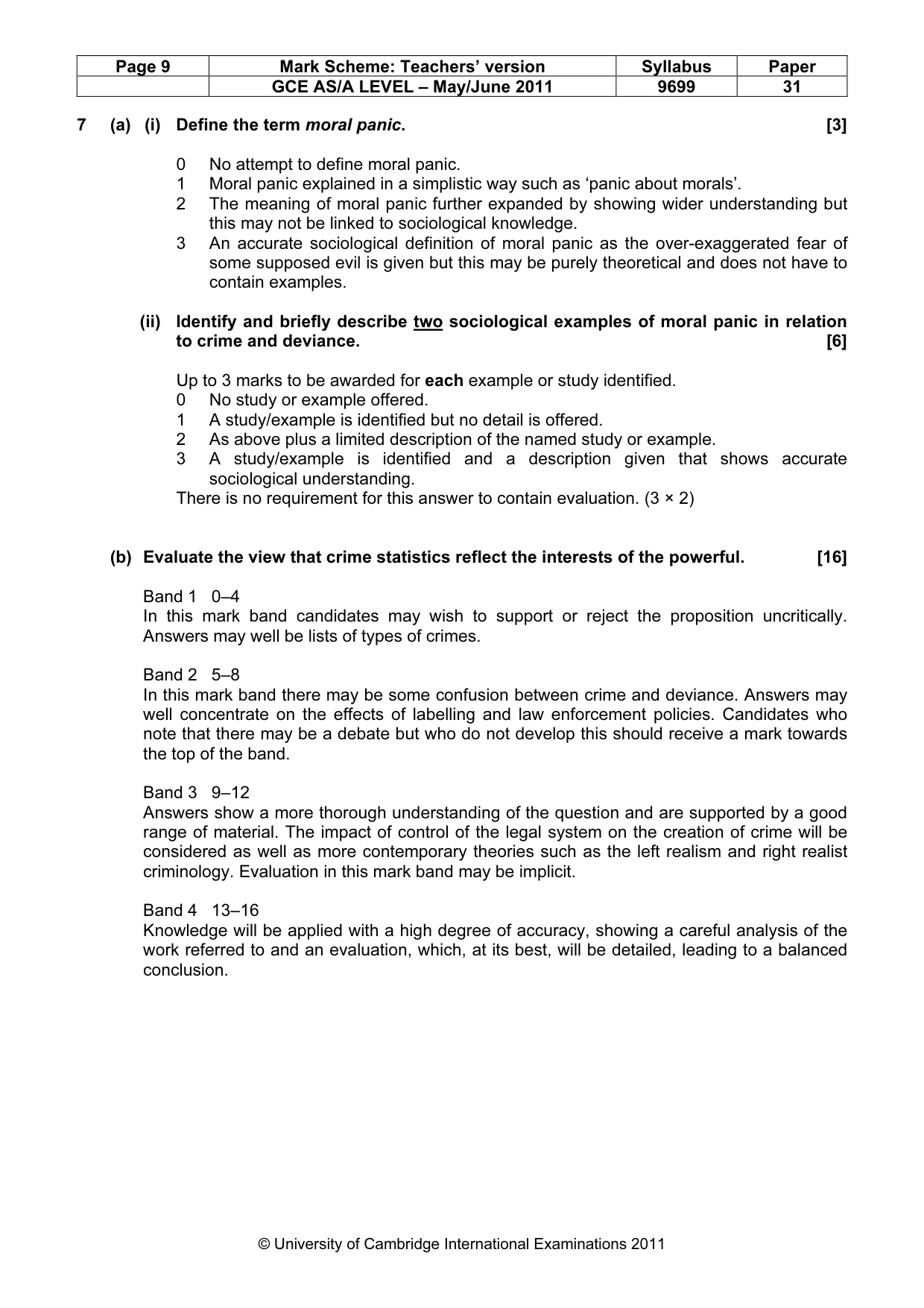 Mark scheme, page 9 of 14