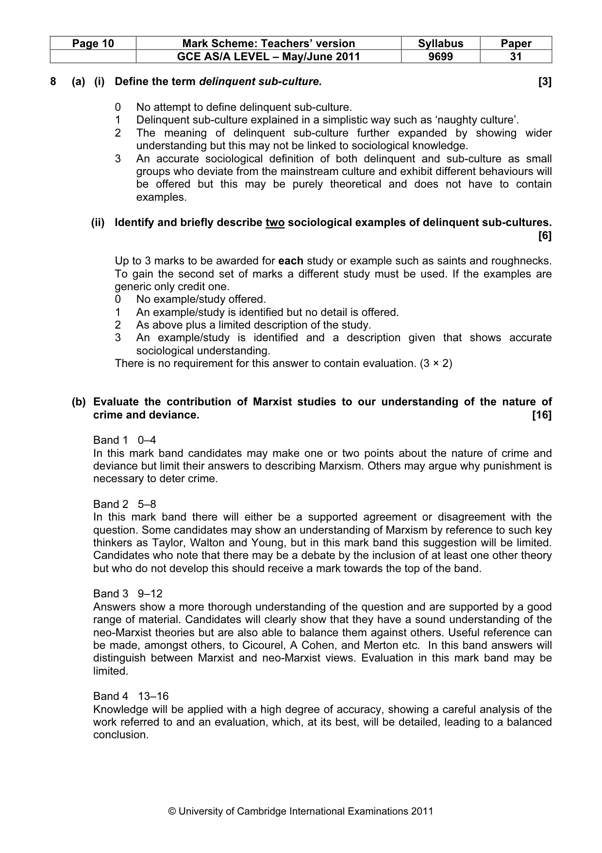 Mark scheme, page 10 of 14