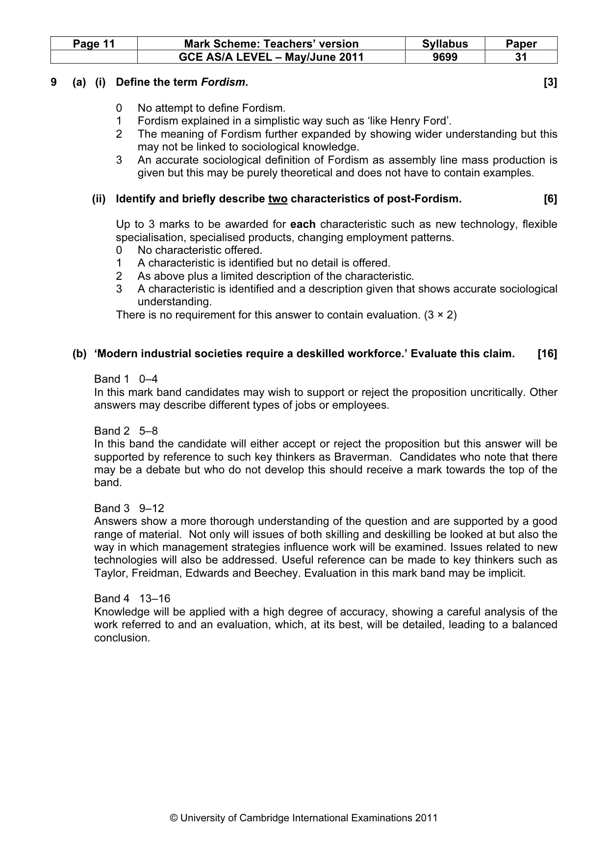 Mark scheme, page 11 of 14